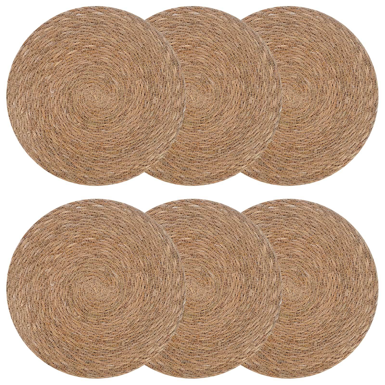 vidaXL Seegraskissen 6 pcs Natur Ø 30 cm 100% Seegras