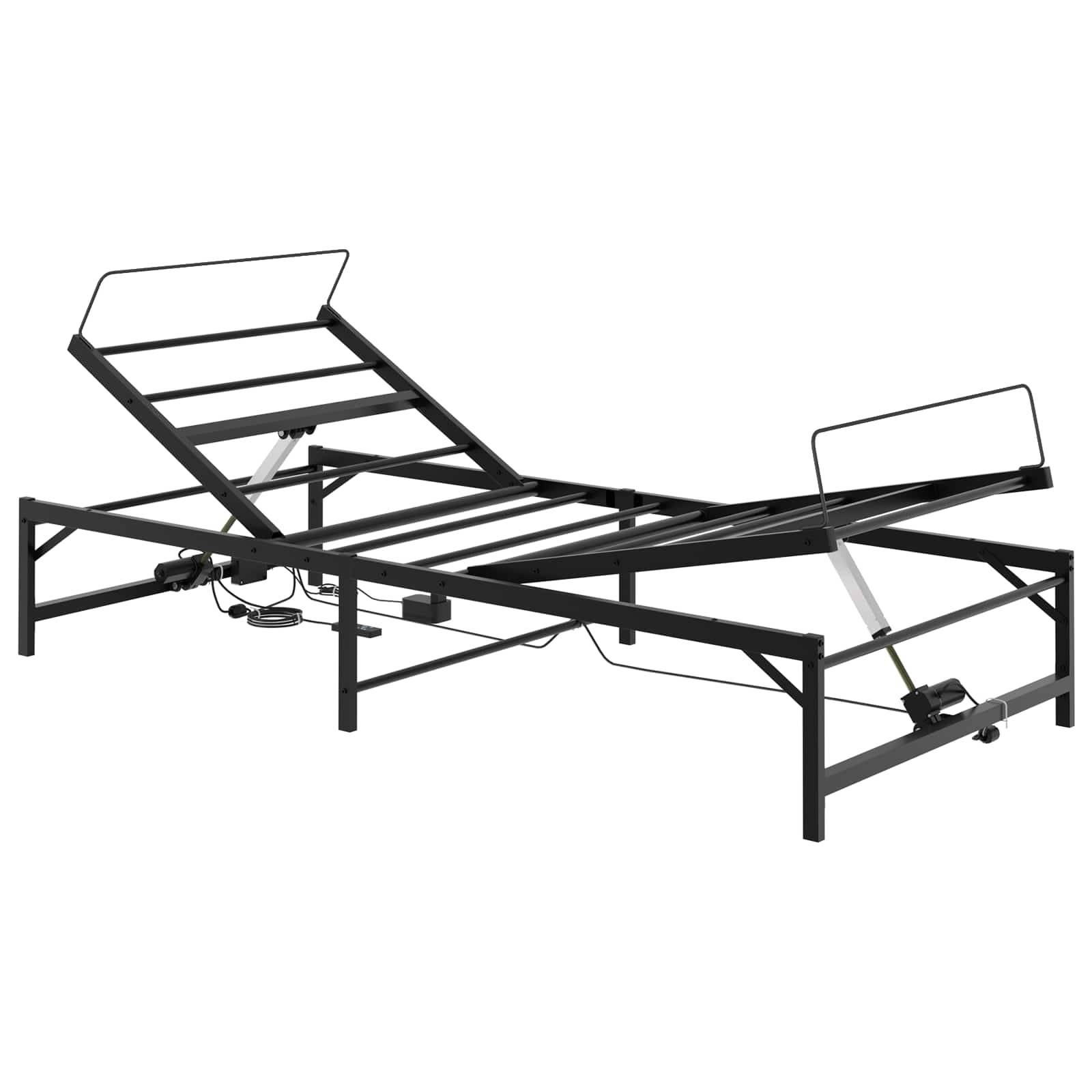 vidaXL Elektrisch verstellbares Bettgestell Schwarz 100 x 200 cm Stahl