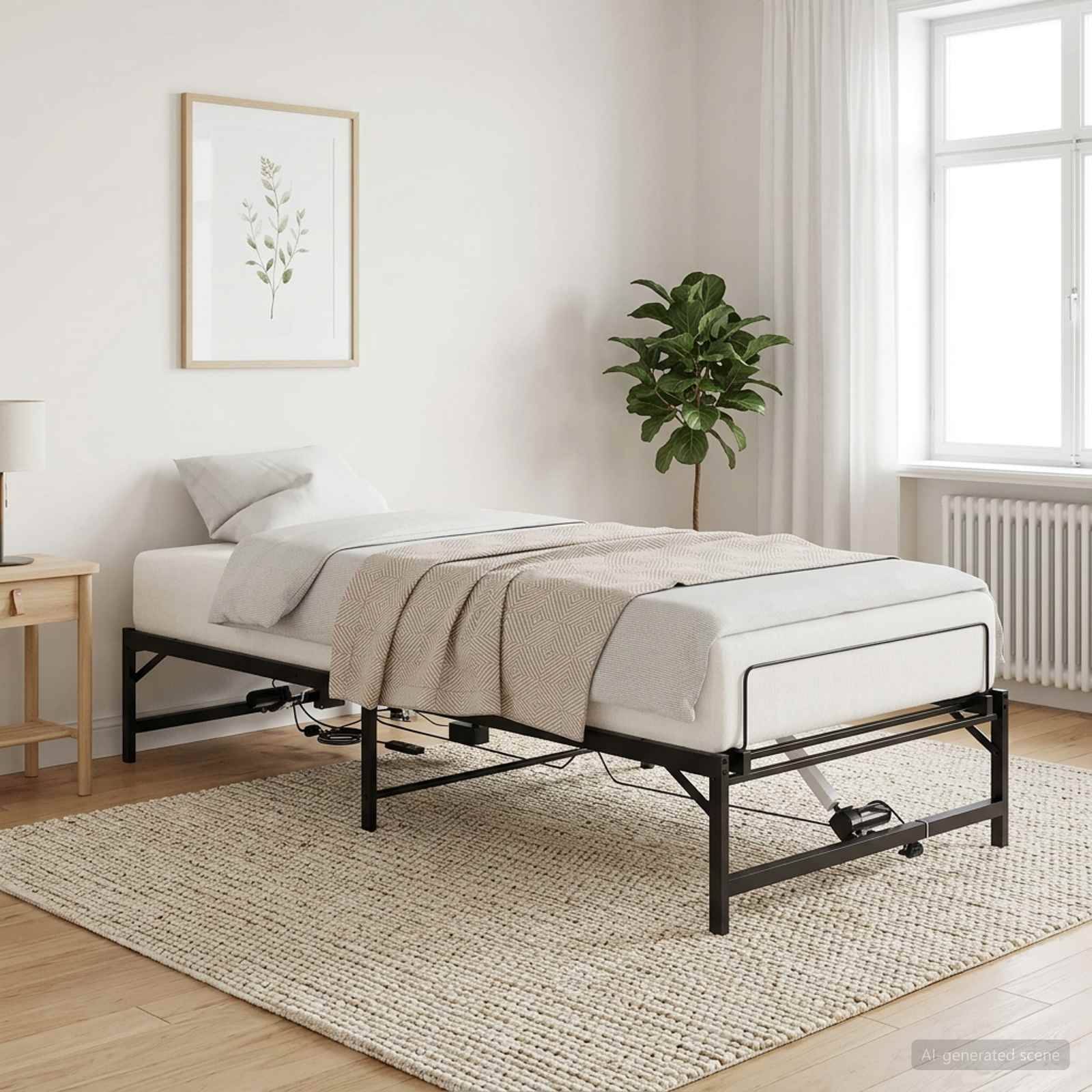 vidaXL Elektrisch verstellbares Bettgestell Schwarz 80 x 200 cm Stahl