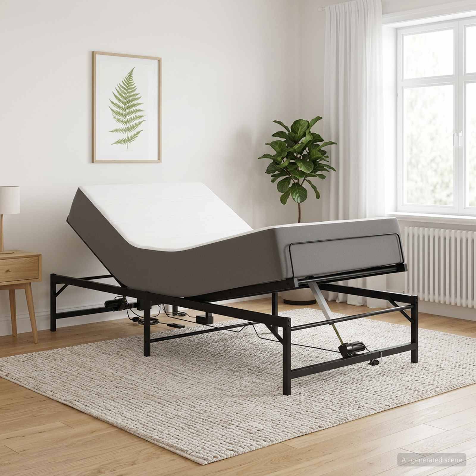 vidaXL Elektrisch verstellbares Bettgestell Schwarz 80 x 200 cm Stahl