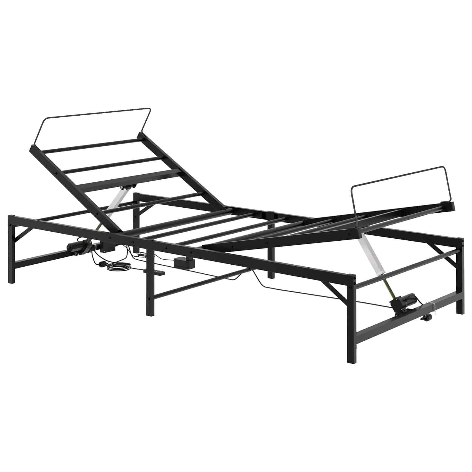 vidaXL Elektrisch verstellbares Bettgestell Schwarz 90 x 200 cm Stahl