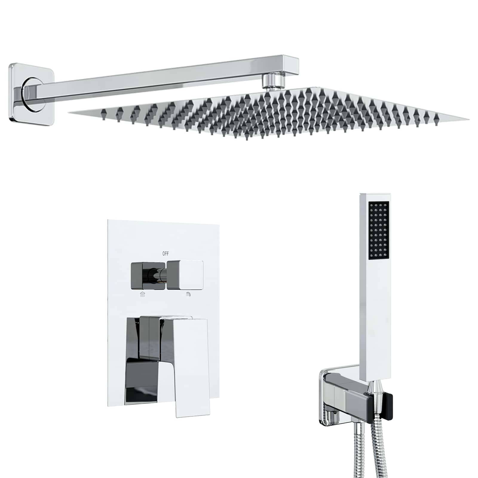 vidaXL Verborgenes Duschsystem (Quadrat) Silber Edelstahl 201