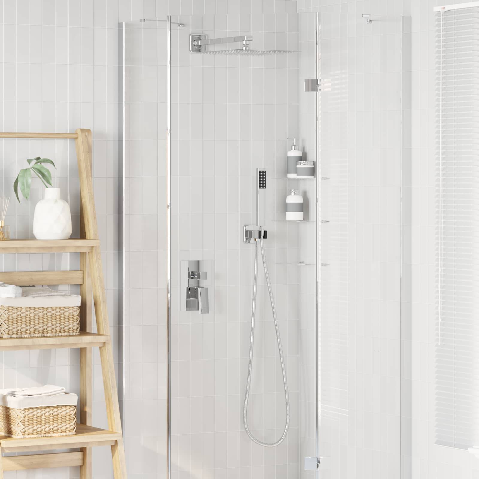 vidaXL Verborgenes Duschsystem (Quadrat) Silber Edelstahl 201
