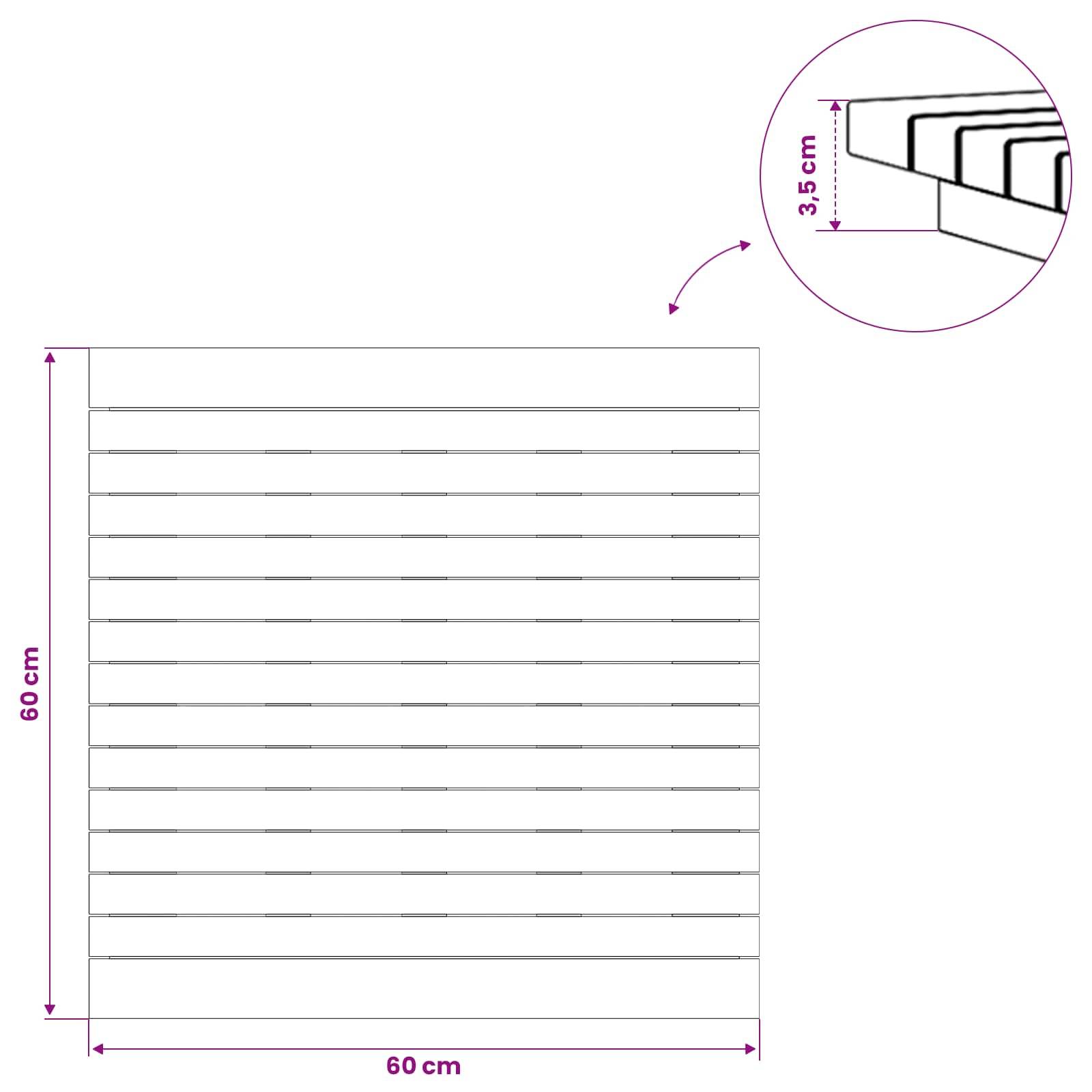 vidaXL Tischplatte 60 x 60 x 3,5 cm Quadratisch Massives Teakholz