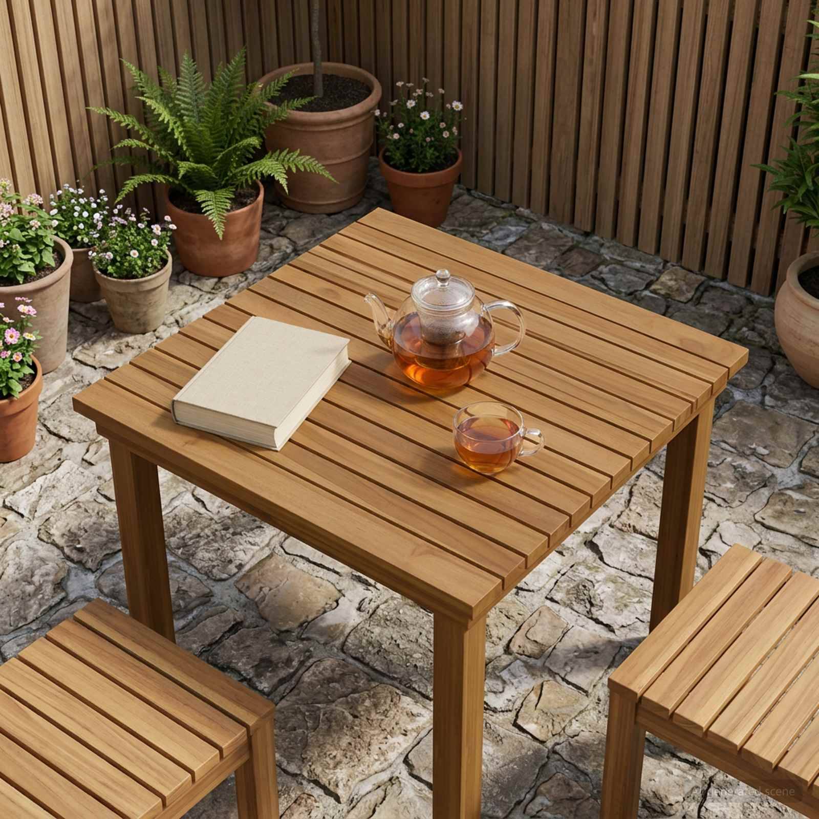 vidaXL Tischplatte 60 x 60 x 3,5 cm Quadratisch Massives Teakholz