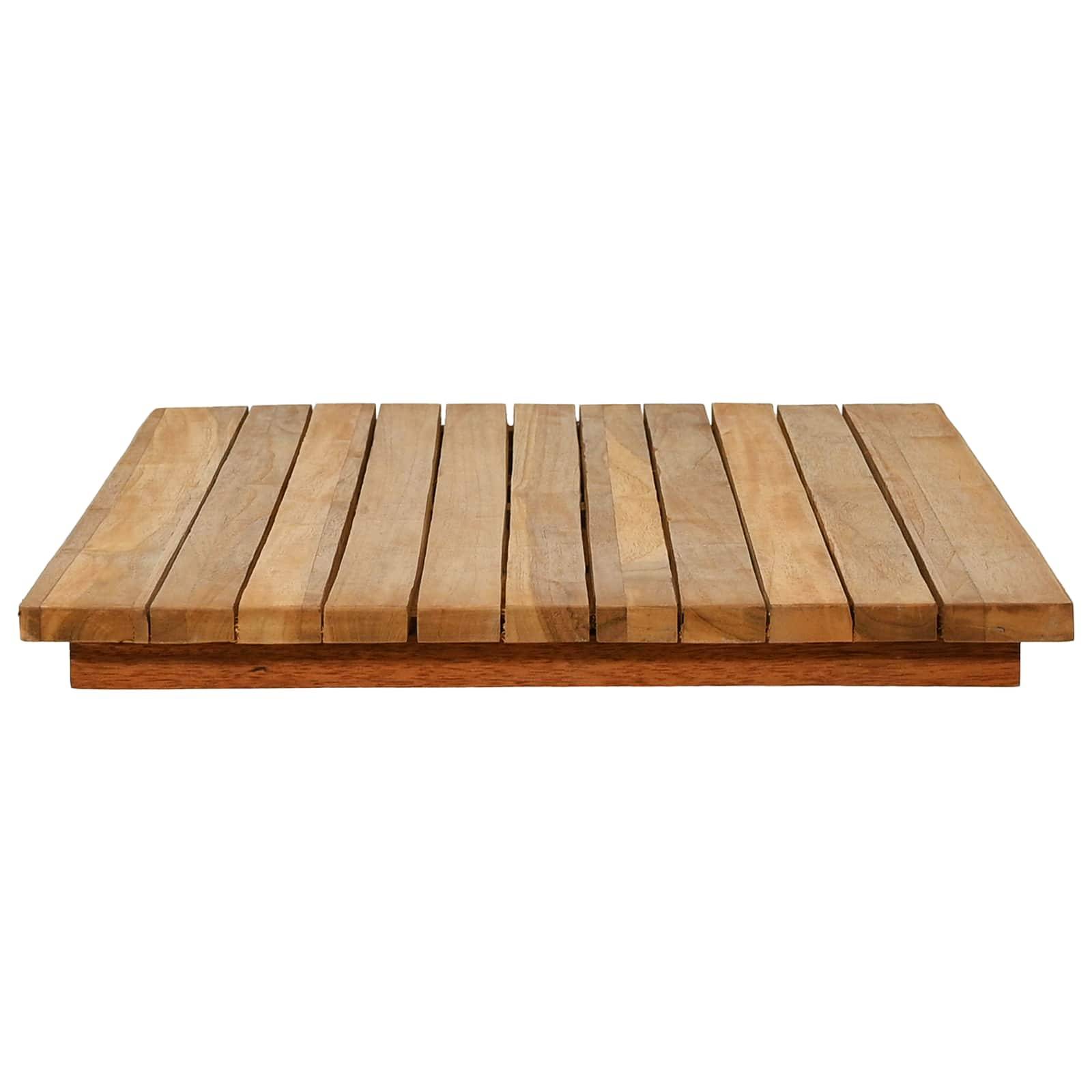 vidaXL Tischplatte 90 x 45 x 3,5 cm Rechtwinklig Massives Teakholz