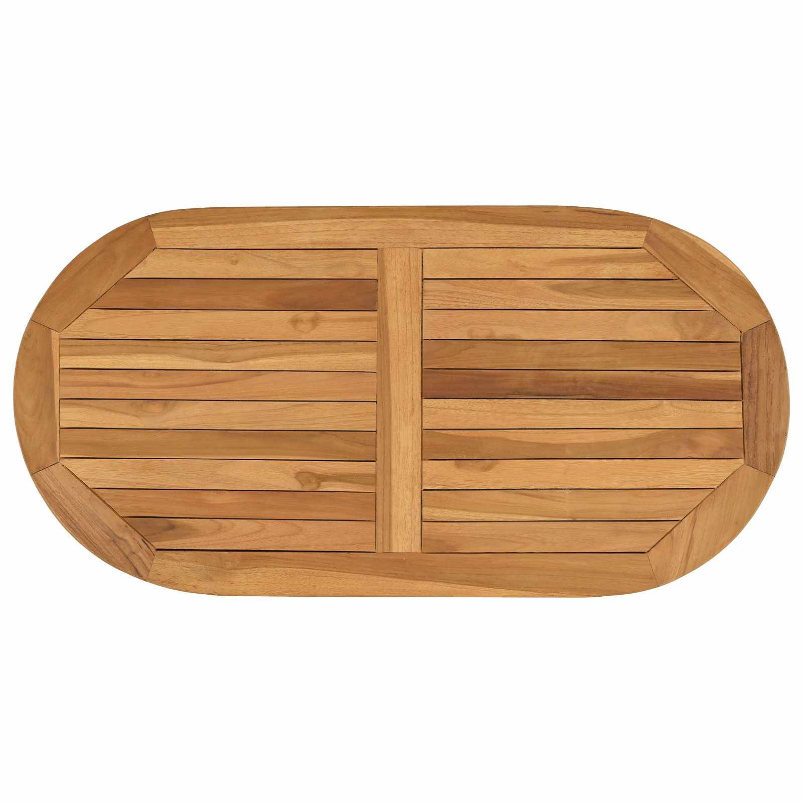 vidaXL Tischplatte Oval Massives Teakholz Natur