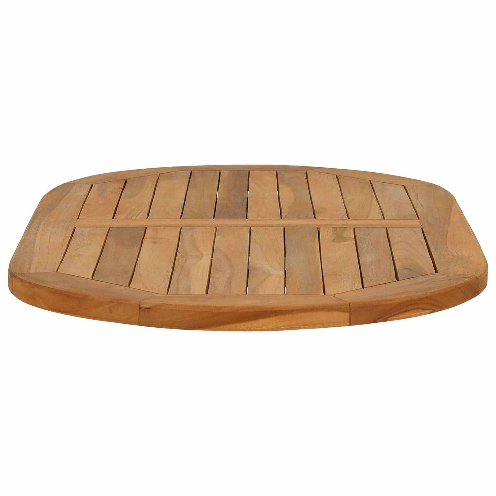 vidaXL Tischplatte Oval Massives Teakholz Natur