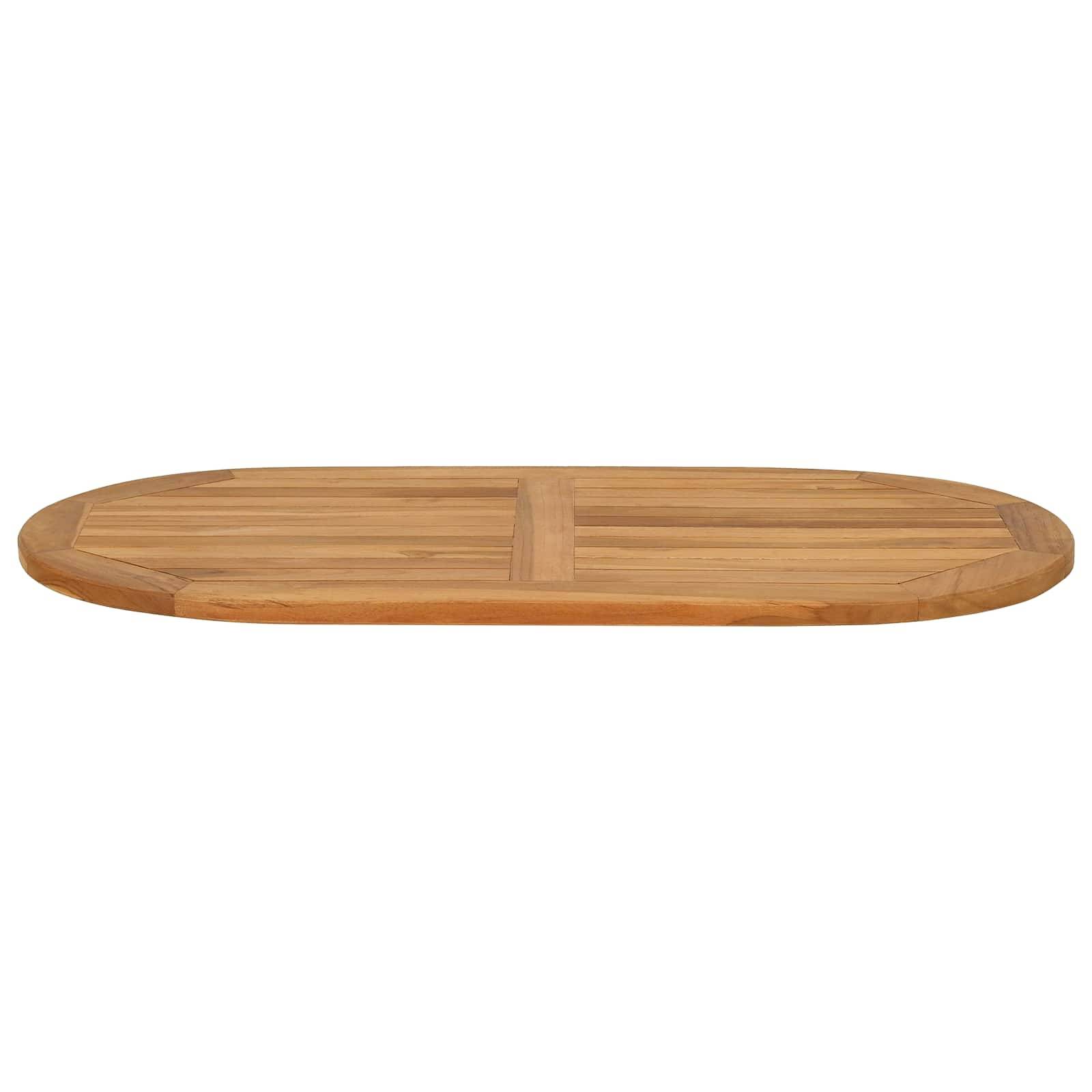 vidaXL Tischplatte Oval Massives Teakholz Natur