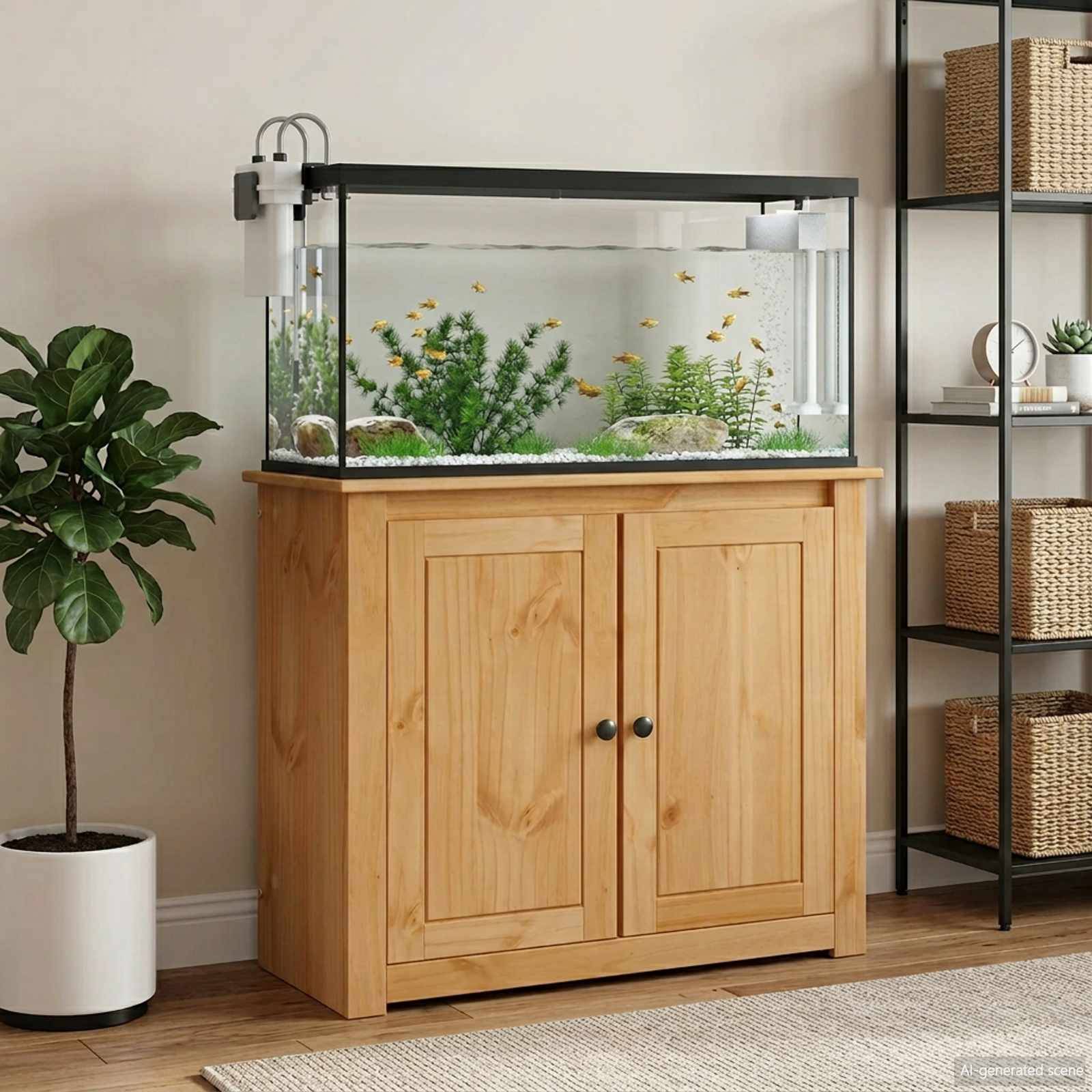 vidaXL Aquariumständer PANAMA Braun 81 x 36 x 73 cm