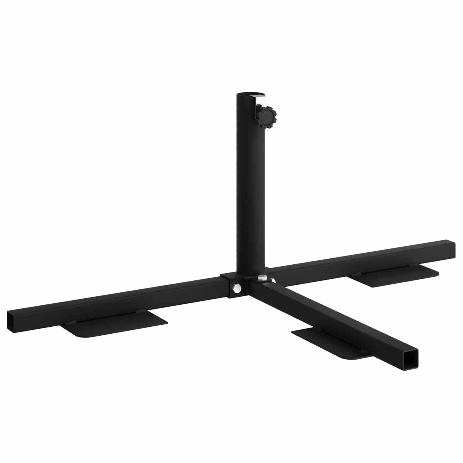 vidaXL Halb Sonnenschirm Basisrahmen Schwarz Stahl for 32-38 mm Pole