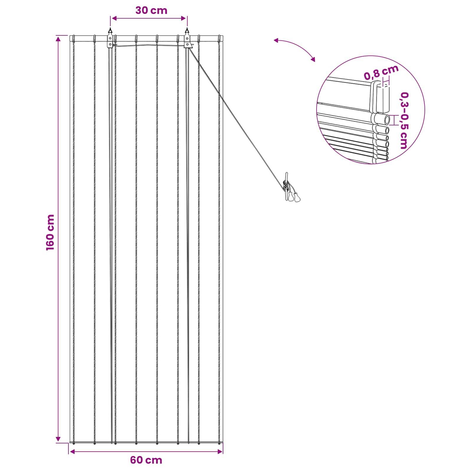vidaXL Rollo Natur 60 x 160 cm Schilf