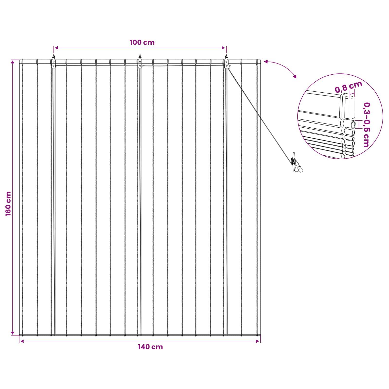 vidaXL Rollo Natur 140 x 160 cm Schilf