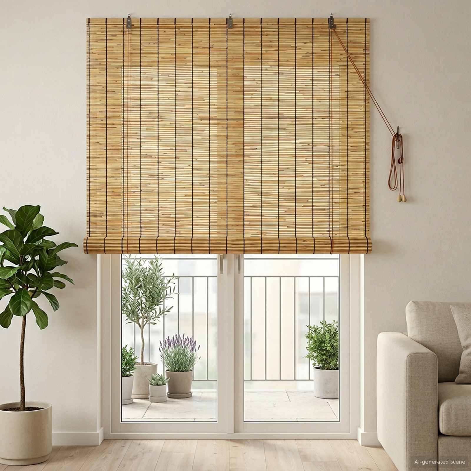 vidaXL Rollo Natur 140 x 220 cm Schilf