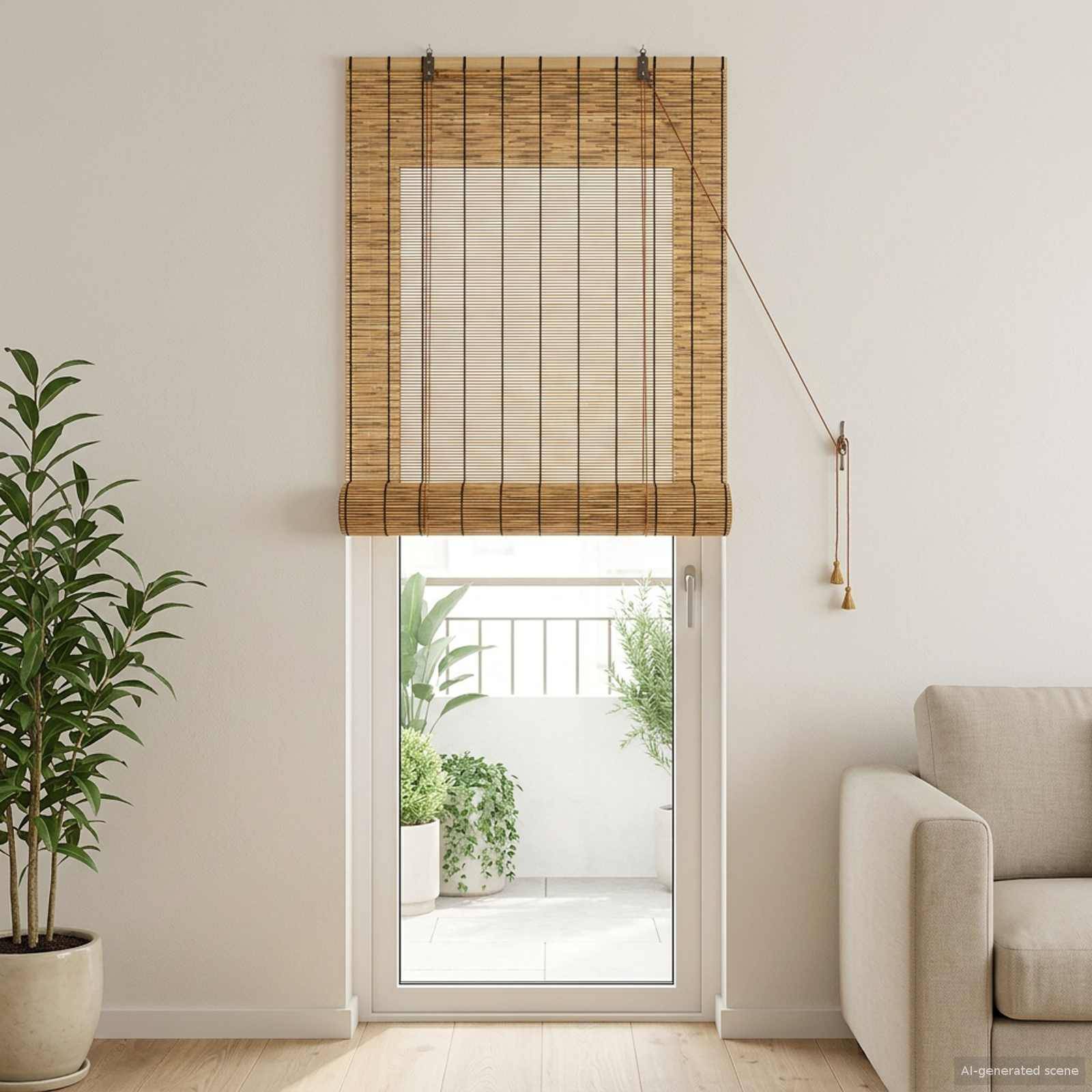 vidaXL Rollo Braun 60 x 220 cm Schilf