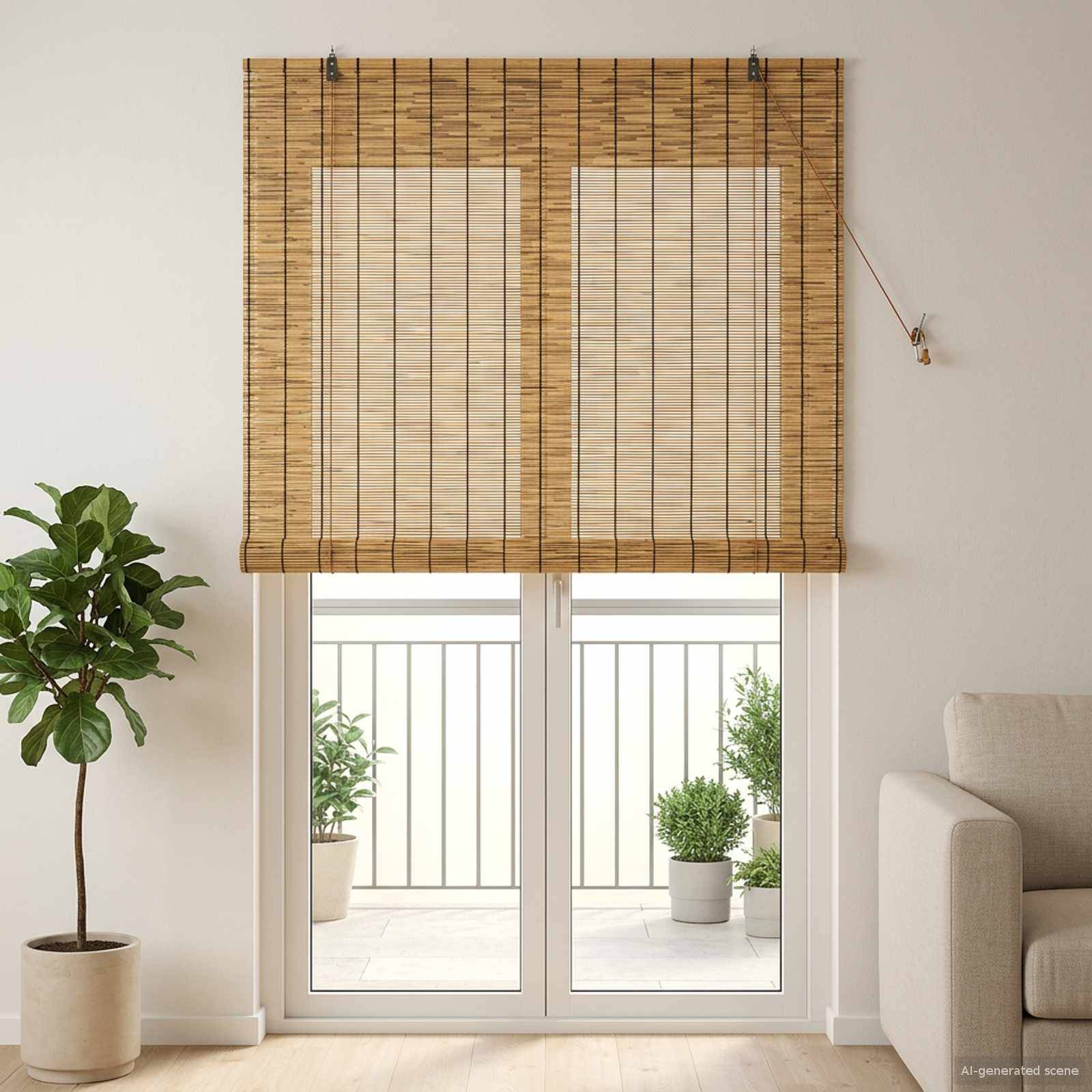 vidaXL Rollo Braun 120 x 220 cm Schilf