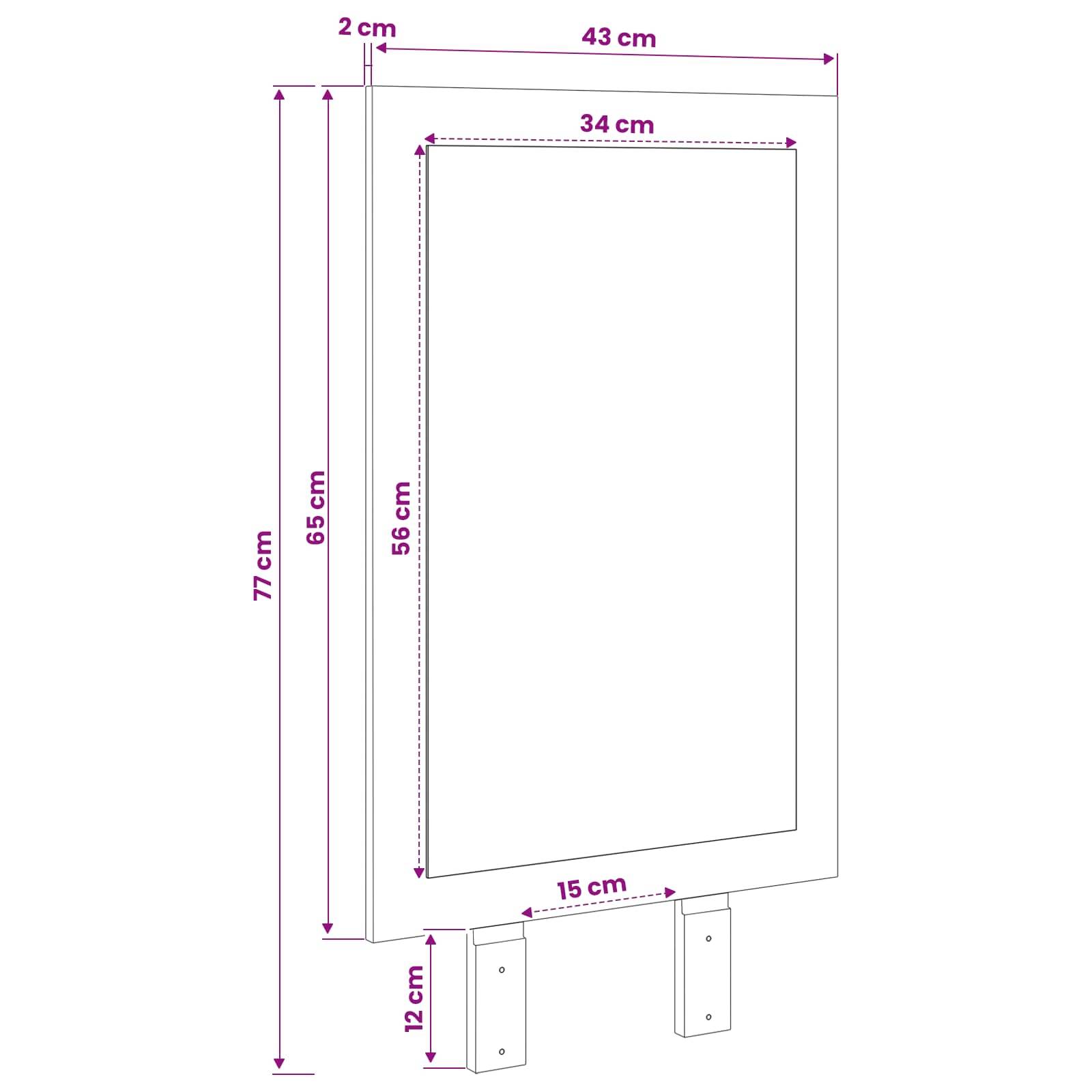 vidaxl Spiegel FAUSKE Weiß 43 x 3,5 x 77 cm Rechtwinklig