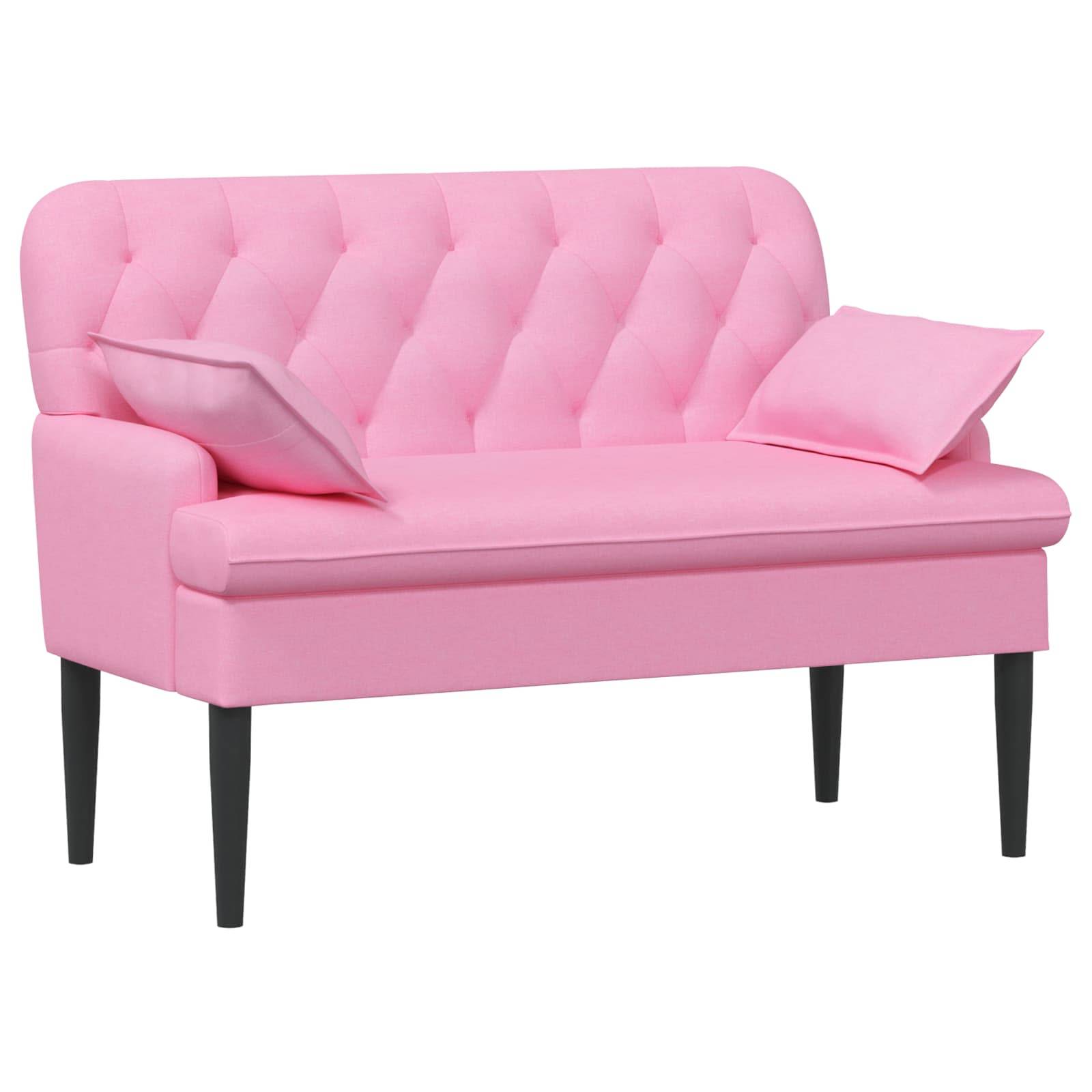 vidaXL Zweisitzer mit Knopfheftung Rosa 111 x 68 x 80 cm Stoff