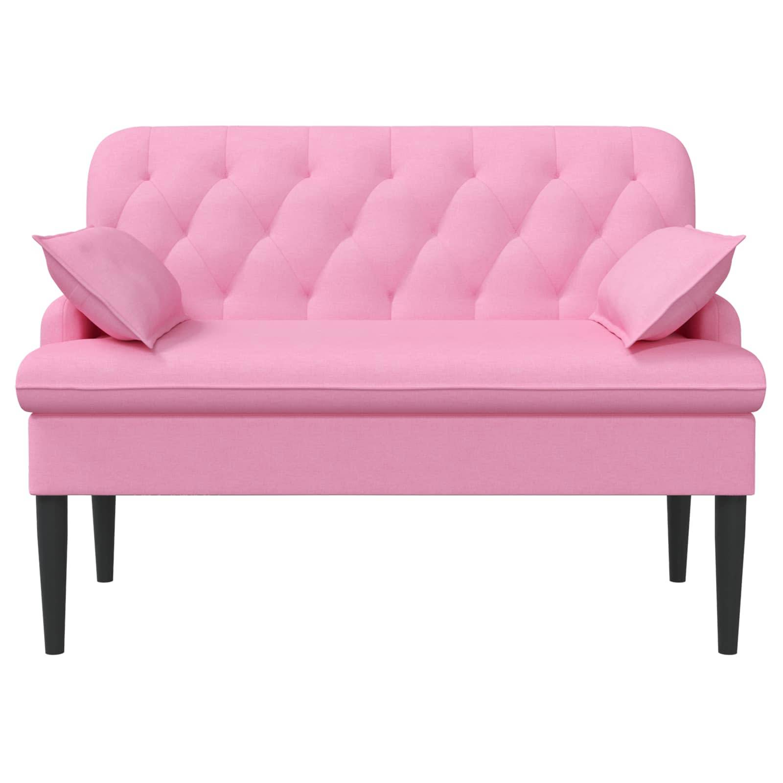 vidaXL Zweisitzer mit Knopfheftung Rosa 111 x 68 x 80 cm Stoff