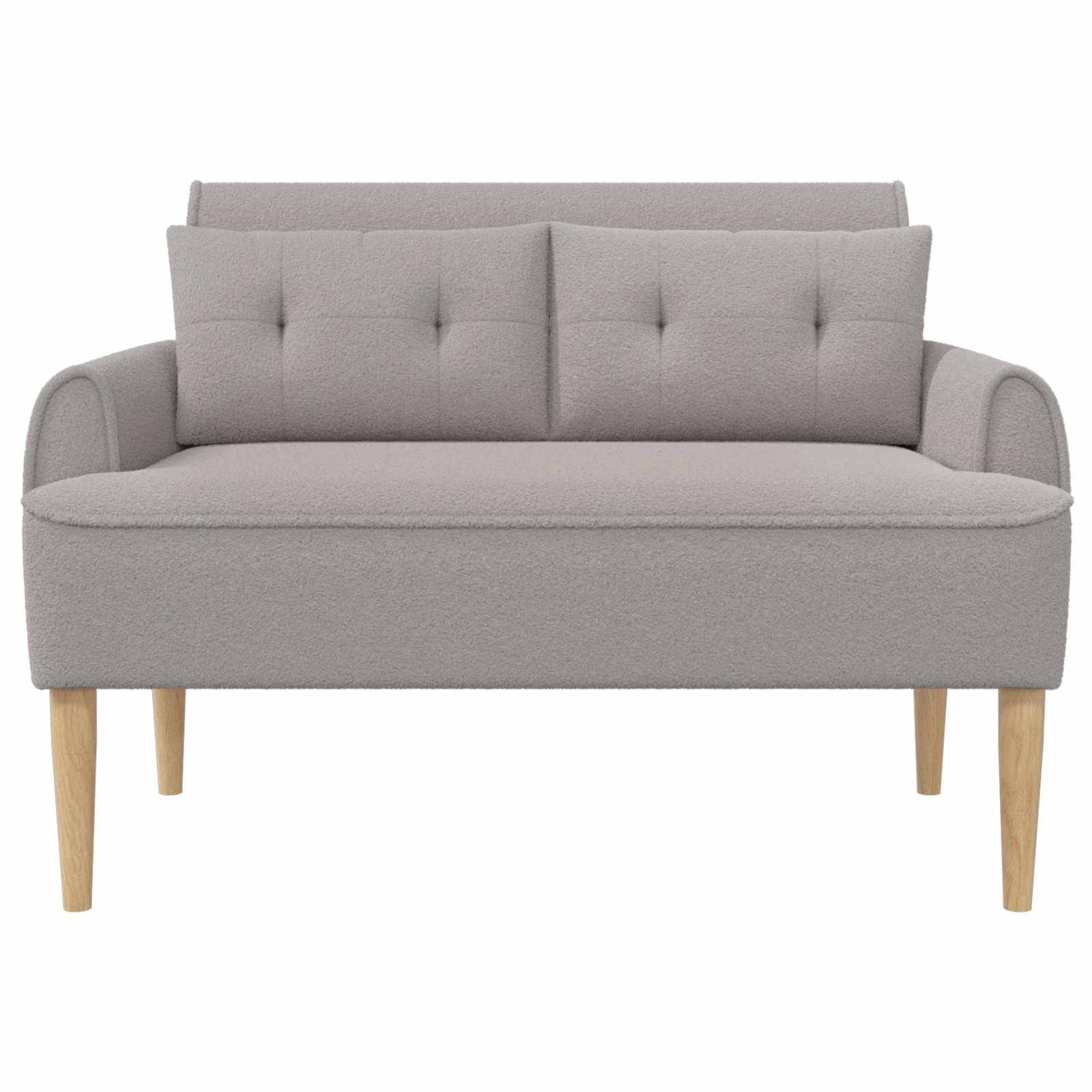 vidaXL Zweisitzer mit Knopfheftung Hellgrau 117 x 67 x 77 cm Bouclé