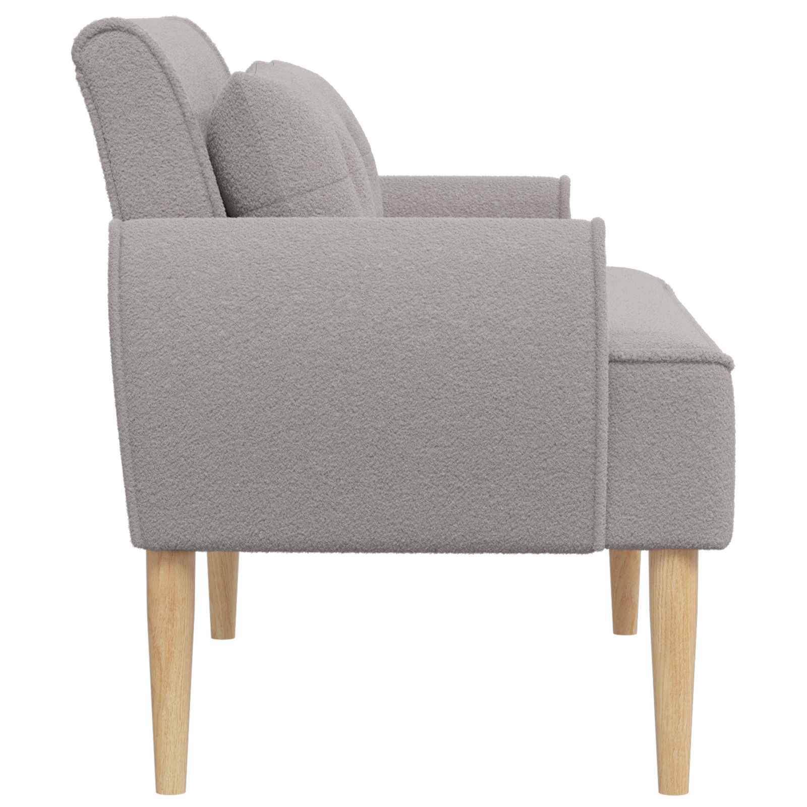 vidaXL Zweisitzer mit Knopfheftung Hellgrau 117 x 67 x 77 cm Bouclé