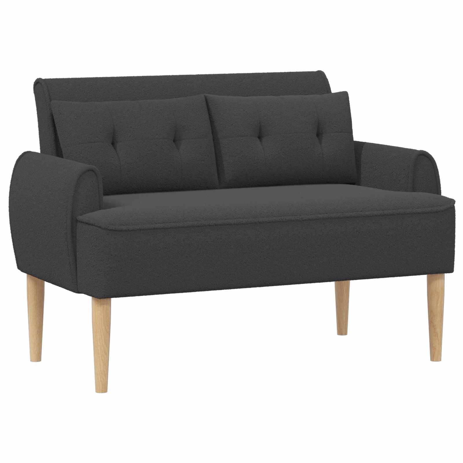 vidaXL Zweisitzer mit Knopfheftung Dunkelgrau 117 x 67 x 77 cm Bouclé