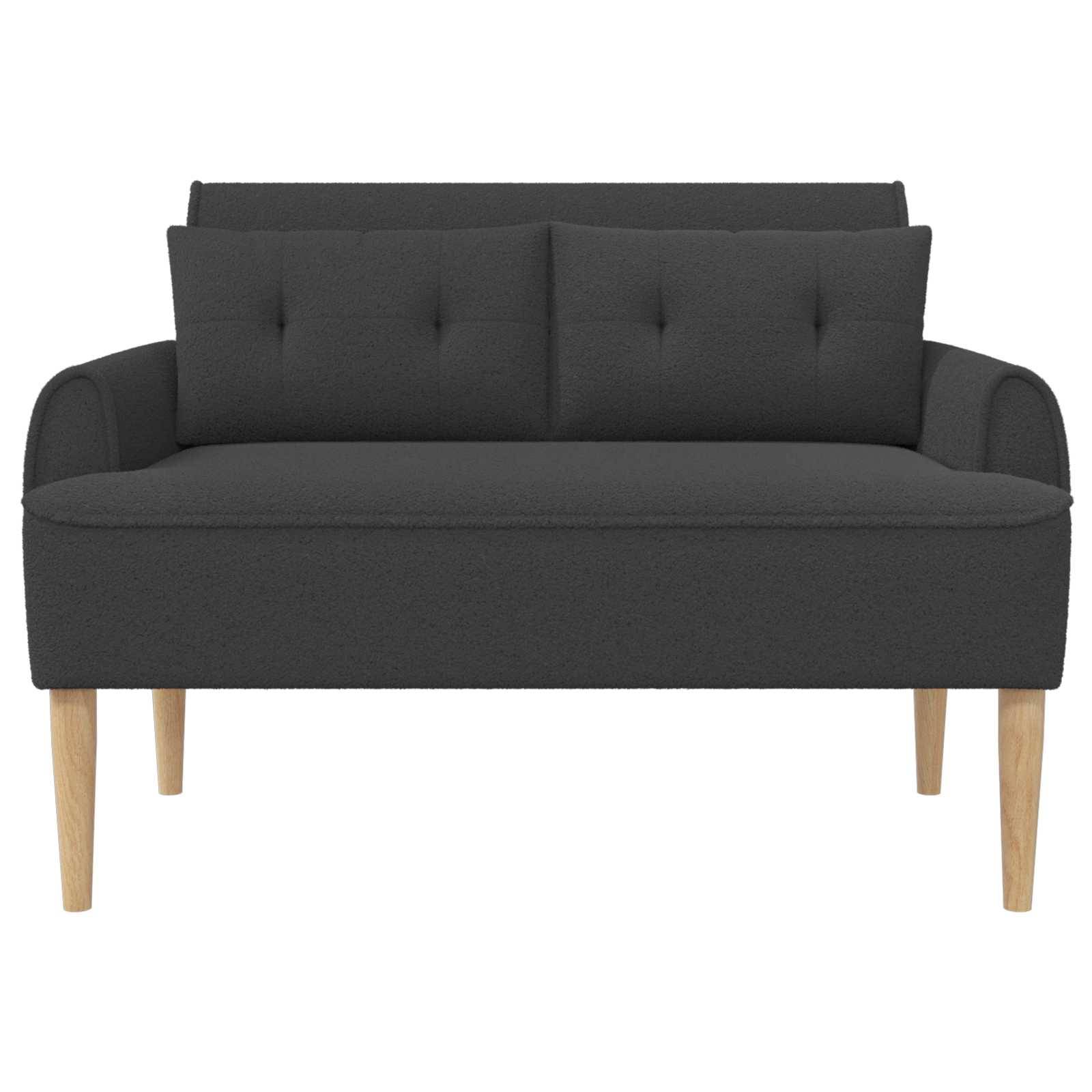 vidaXL Zweisitzer mit Knopfheftung Dunkelgrau 117 x 67 x 77 cm Bouclé
