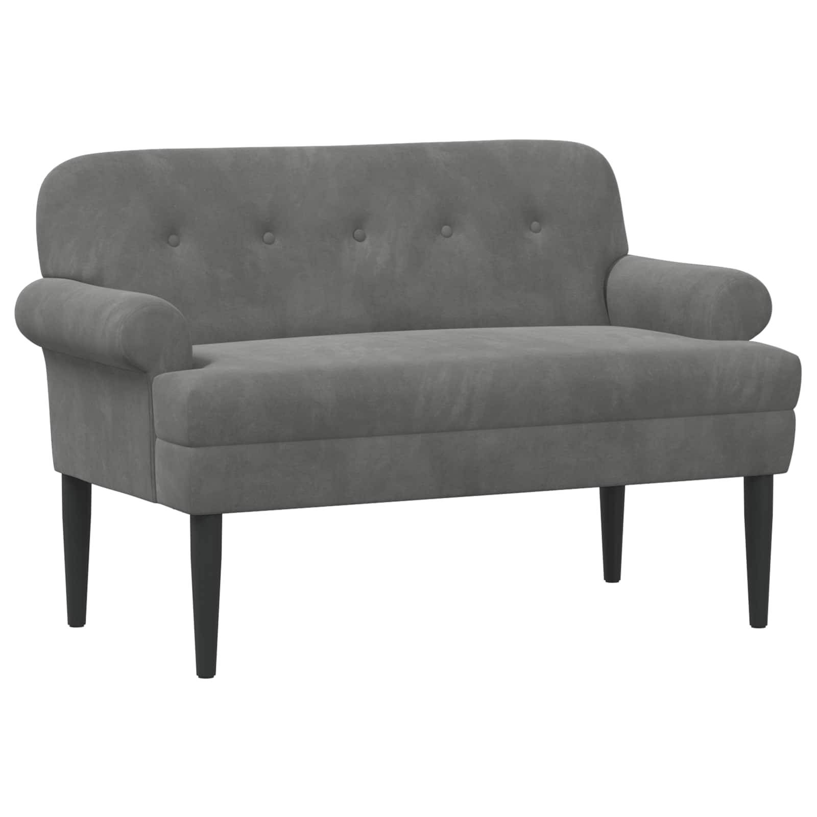 vidaXL Zweisitzer mit Knopfheftung Dunkelgrau 120 x 66 x 78 cm Samt