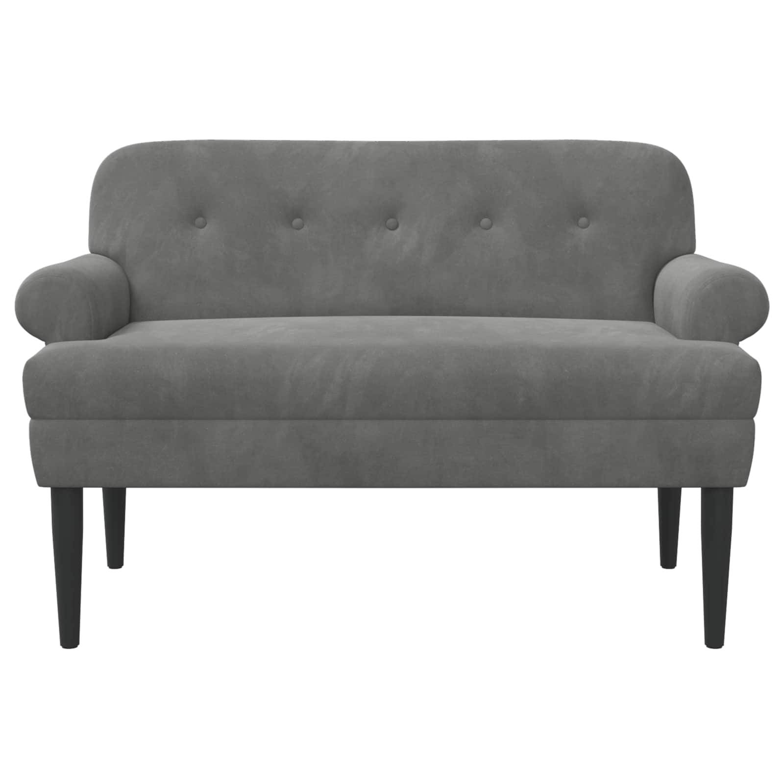 vidaXL Zweisitzer mit Knopfheftung Dunkelgrau 120 x 66 x 78 cm Samt