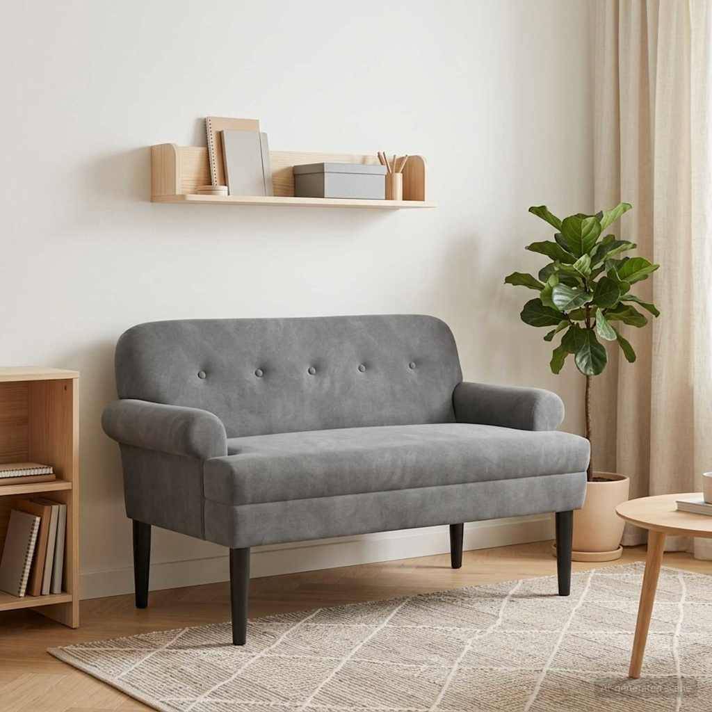 vidaXL Zweisitzer mit Knopfheftung Dunkelgrau 120 x 66 x 78 cm Samt