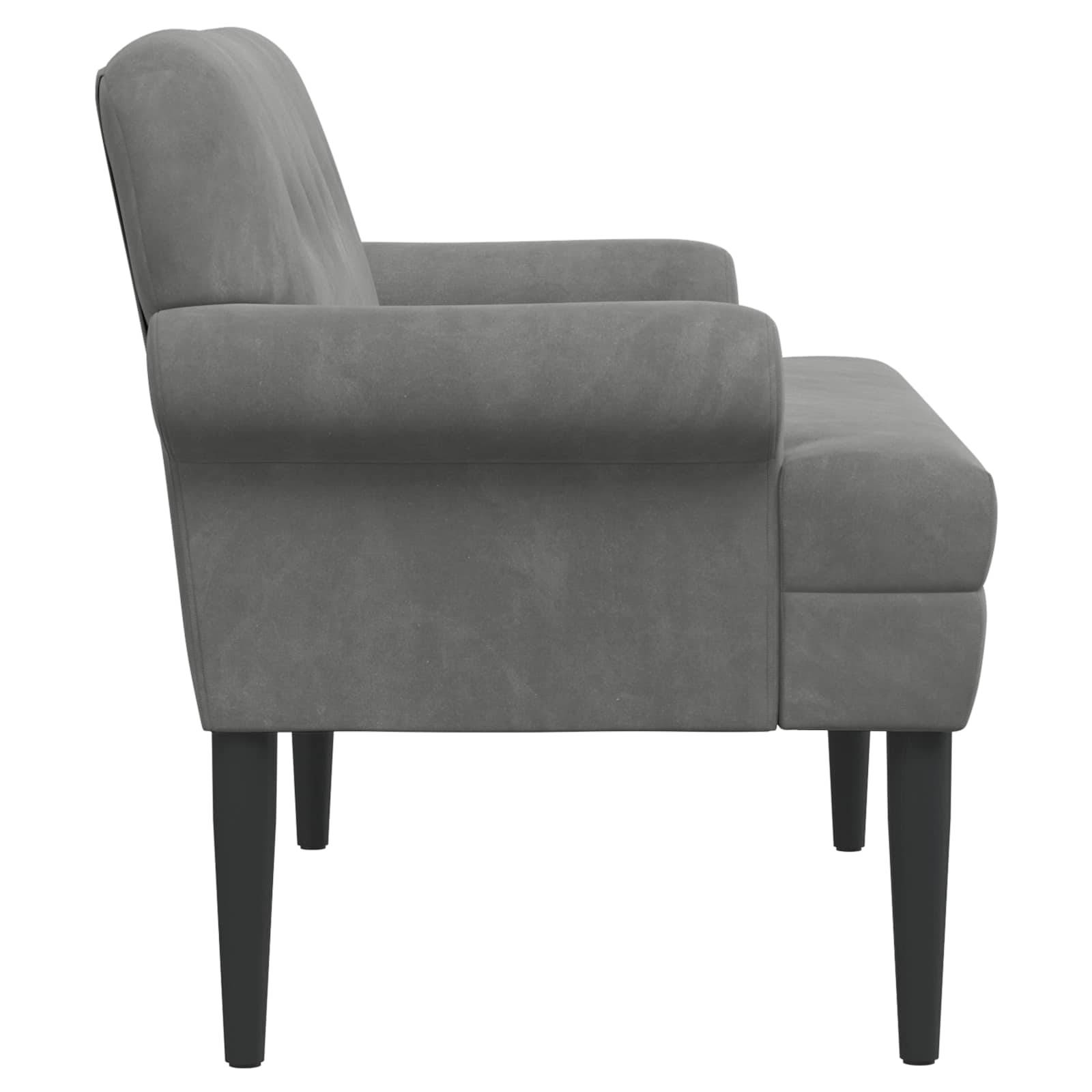 vidaXL Zweisitzer mit Knopfheftung Dunkelgrau 120 x 66 x 78 cm Samt