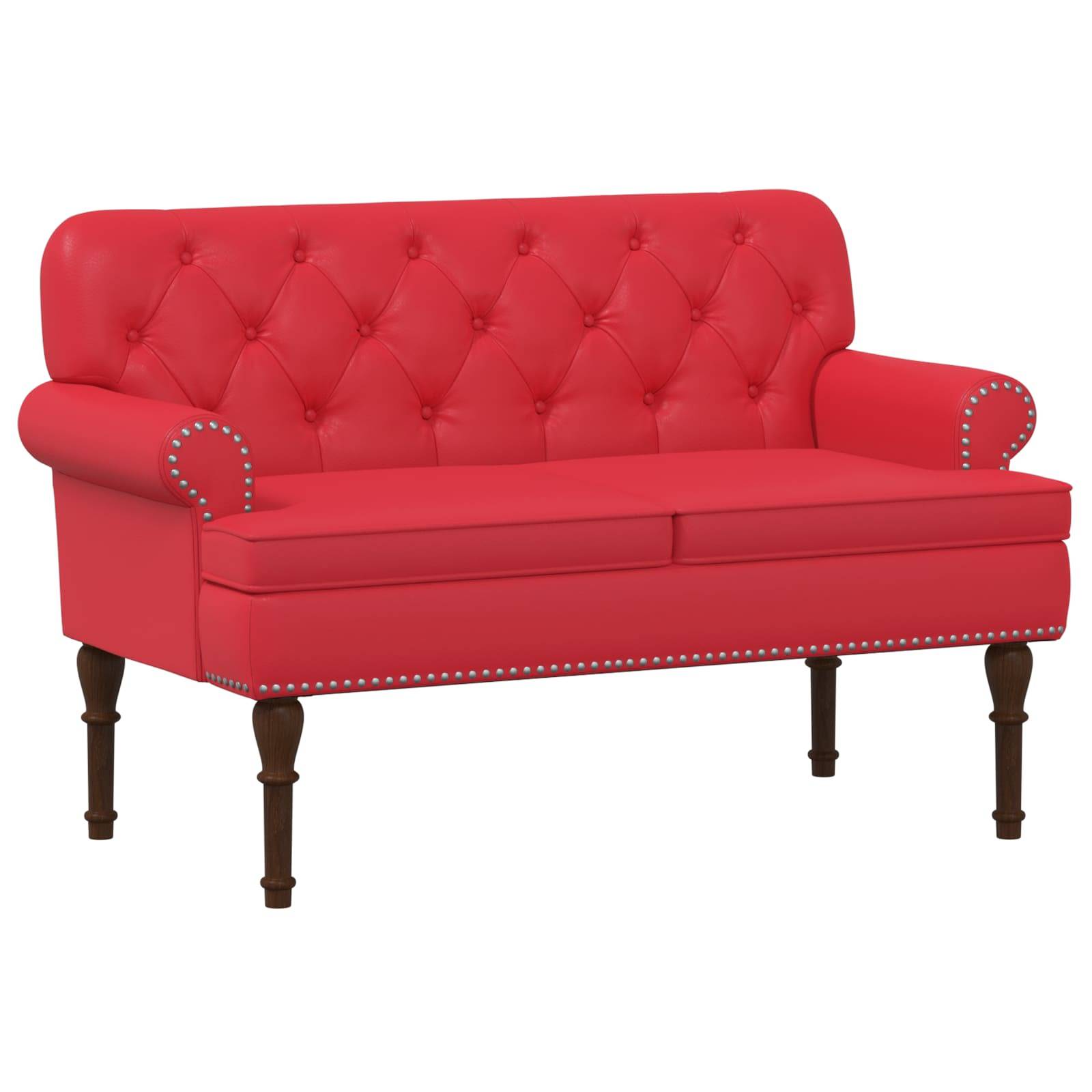 vidaXL Zweisitzer mit Knopfheftung Rot 120 x 65 x 77 cm Kunstleder