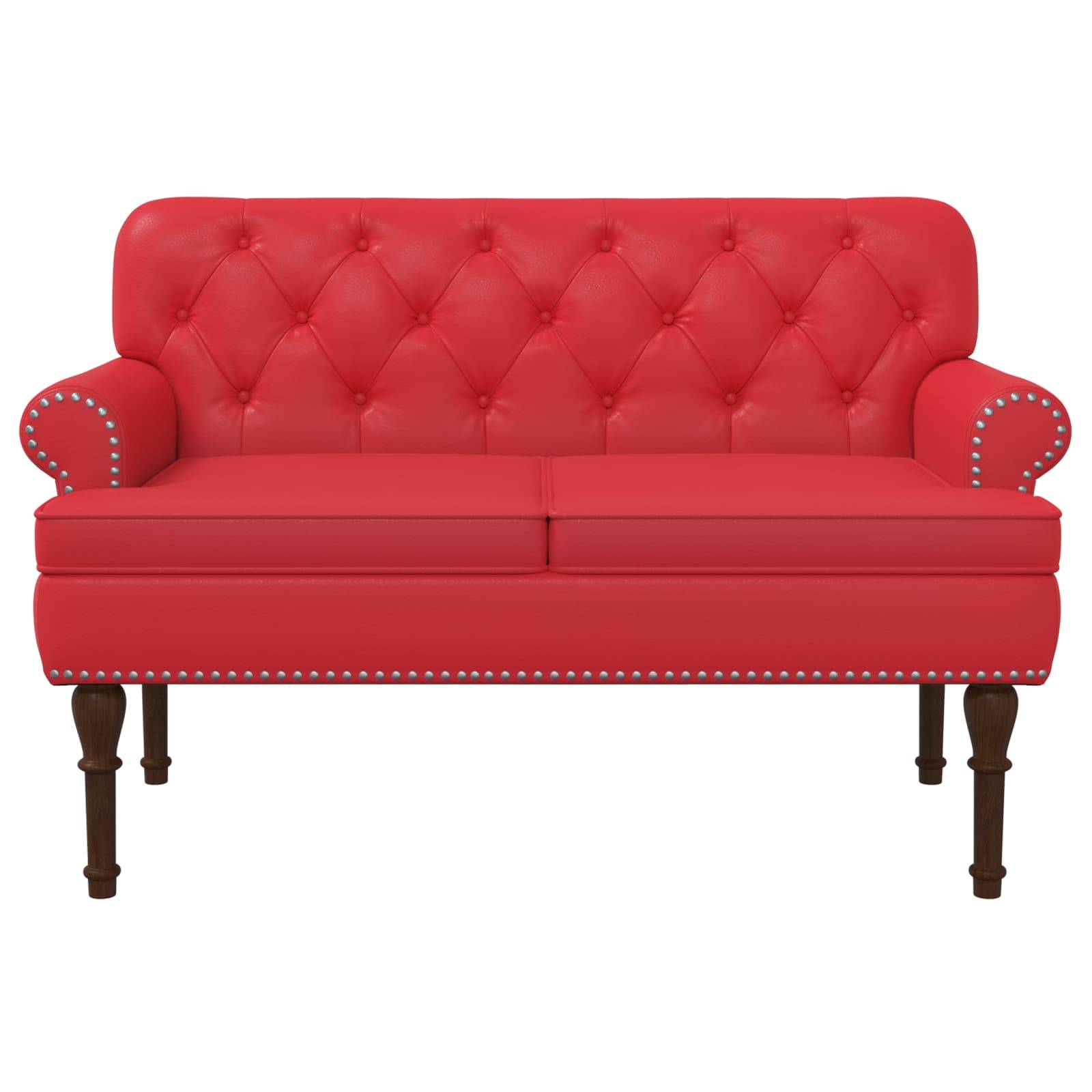 vidaXL Zweisitzer mit Knopfheftung Rot 120 x 65 x 77 cm Kunstleder