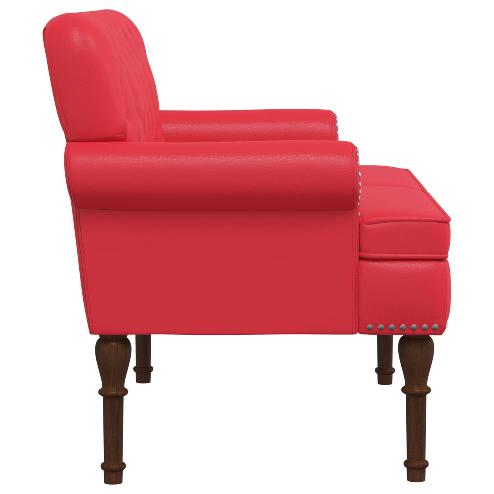 vidaXL Zweisitzer mit Knopfheftung Rot 120 x 65 x 77 cm Kunstleder