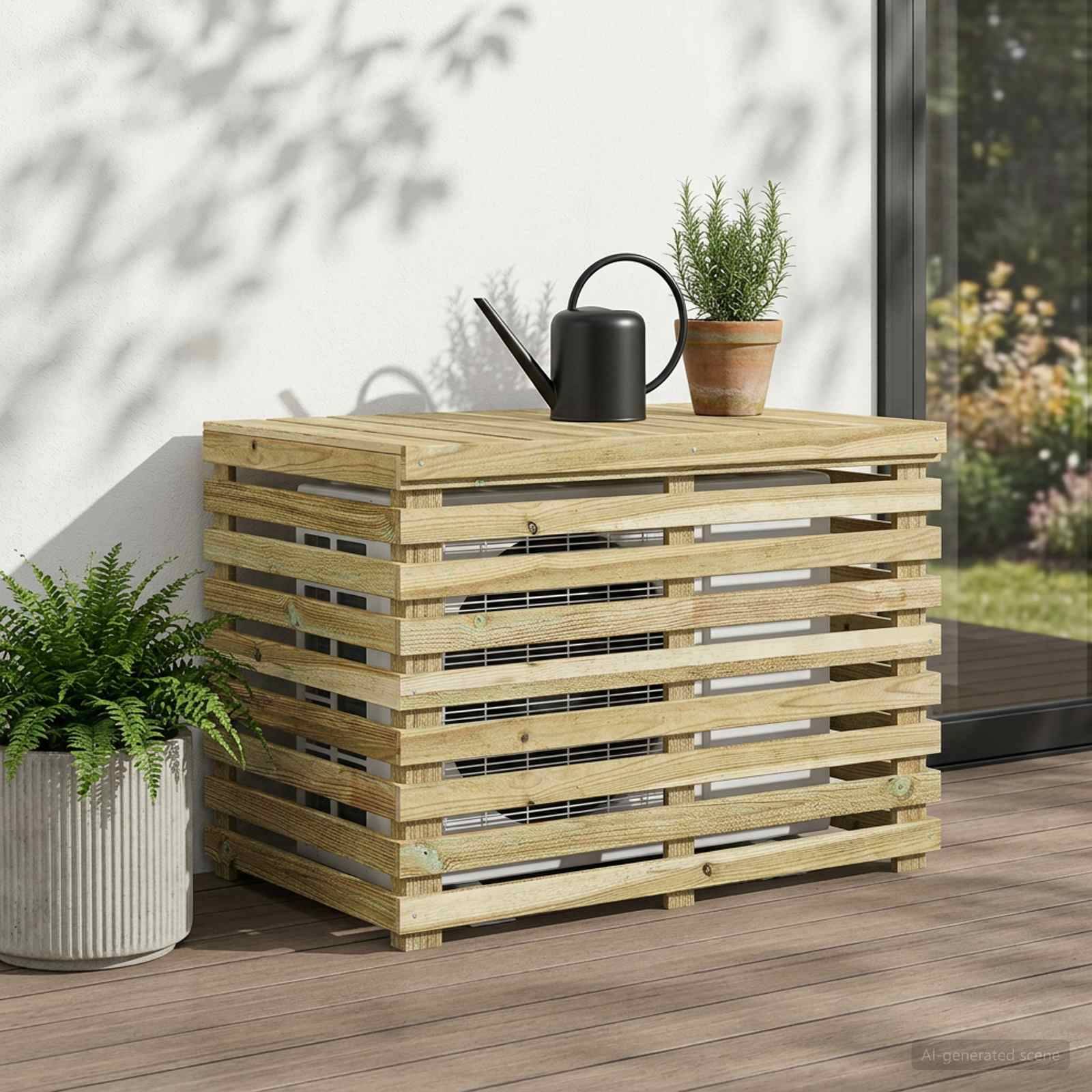 vidaXL Klimaanlagenabdeckung 90 x 58 x 60 cm Imprägniertes Kiefernholz