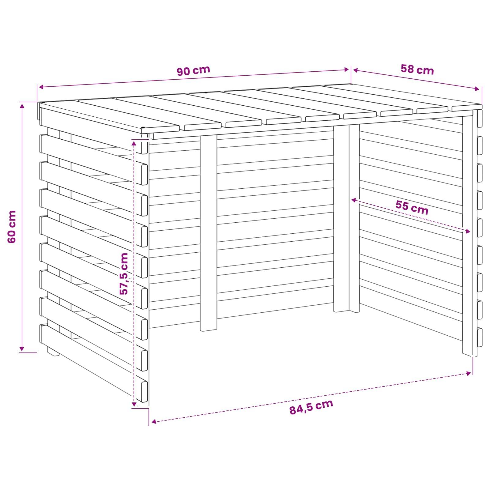 vidaXL Klimaanlagenabdeckung 90 x 58 x 60 cm Imprägniertes Kiefernholz