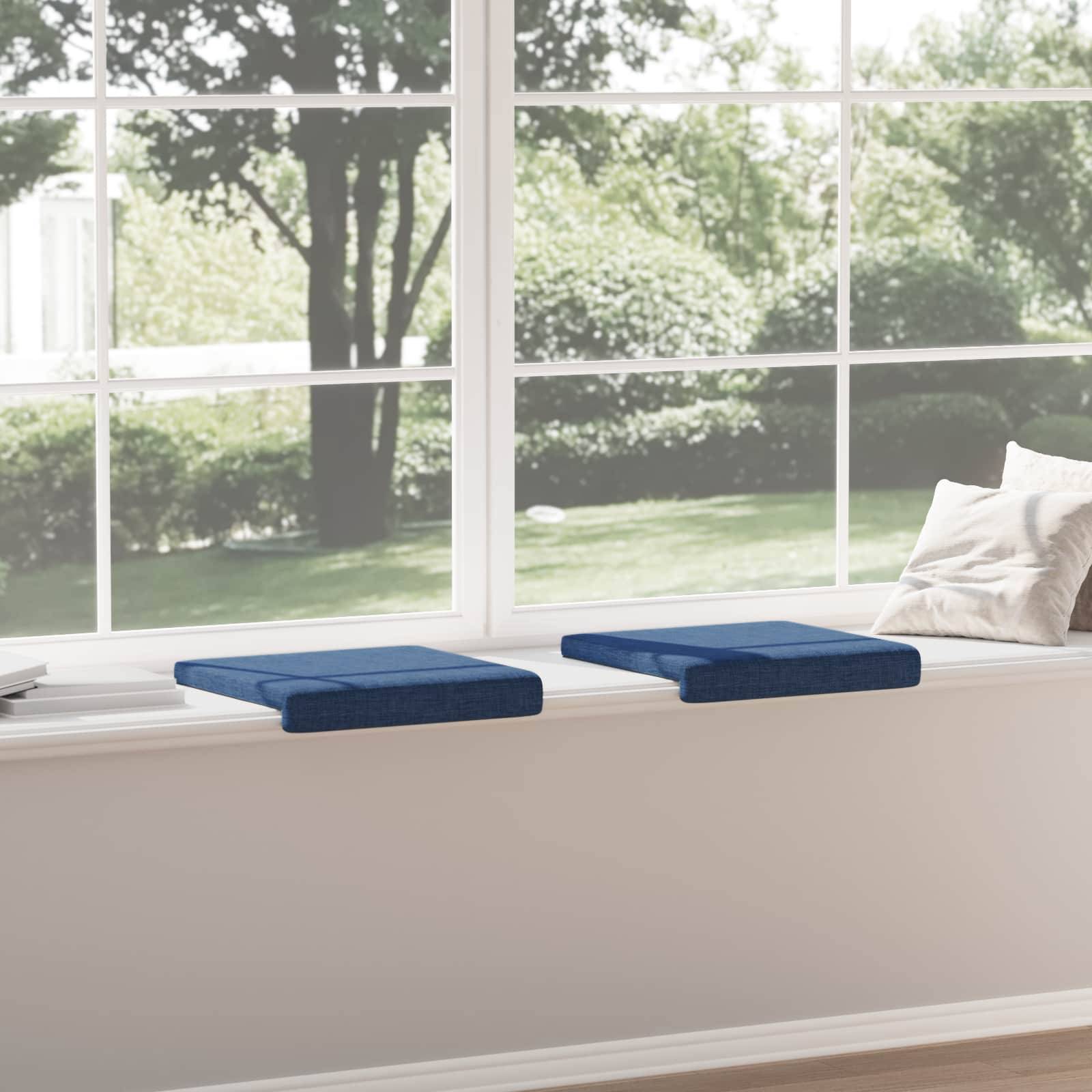 vidaXL Bankkissen 2 pcs Stoff Blau Tiefe 35 cm