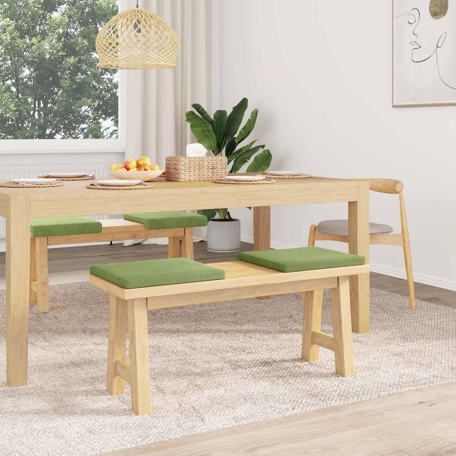 vidaXL Bankkissen 4 pcs Samt Hellgrün Tiefe 35 cm