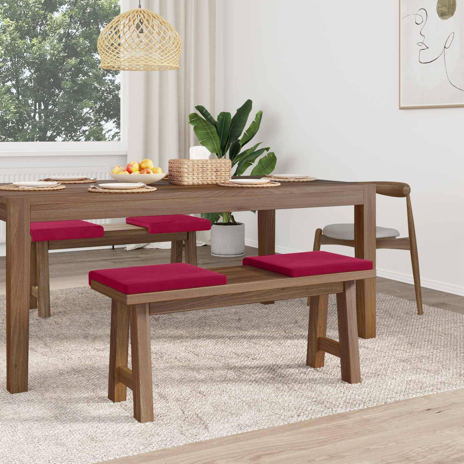 vidaXL Bankkissen 4 pcs Samt Weinrot Tiefe 35 cm