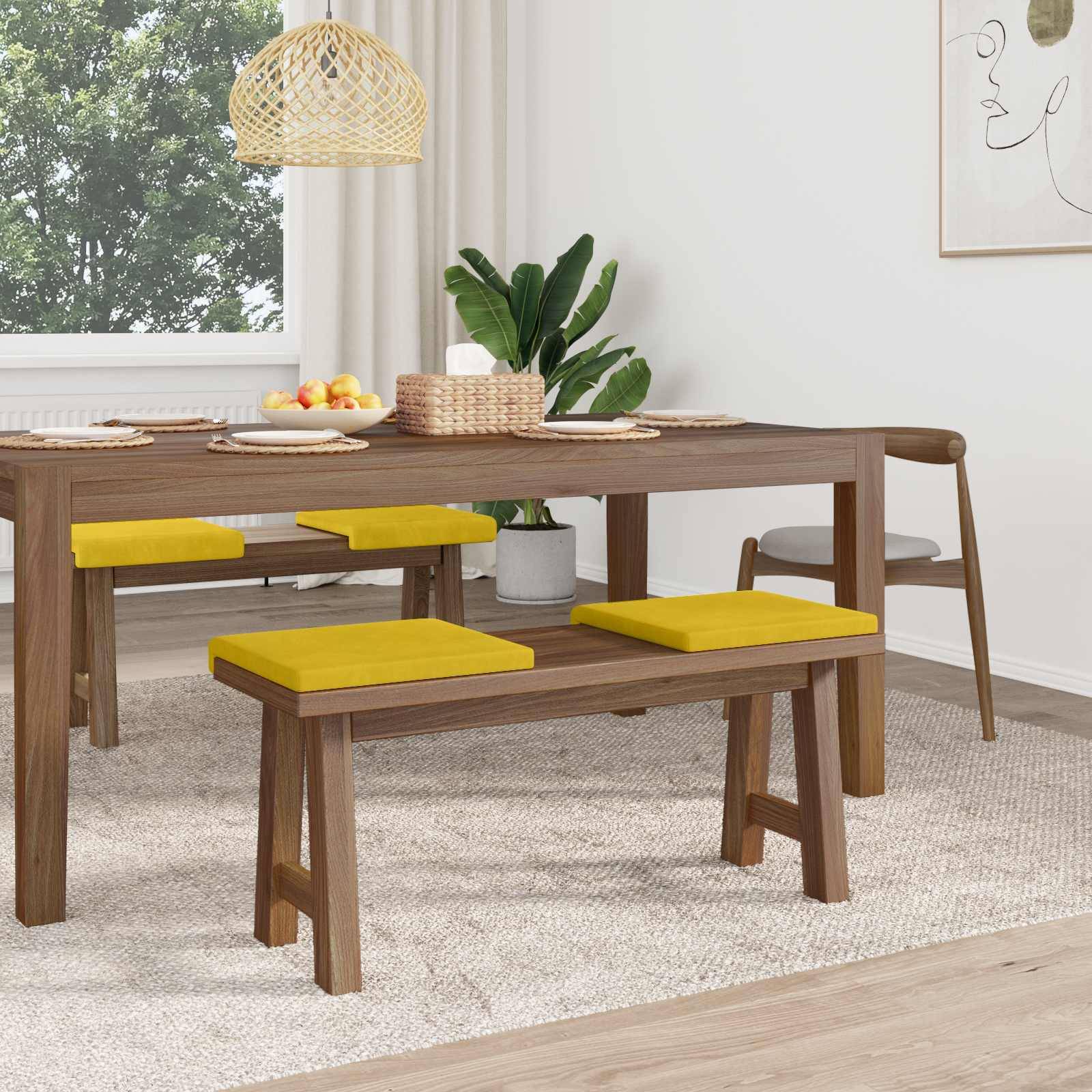 vidaXL Bankkissen 4 pcs Samt Gelb Tiefe 35 cm