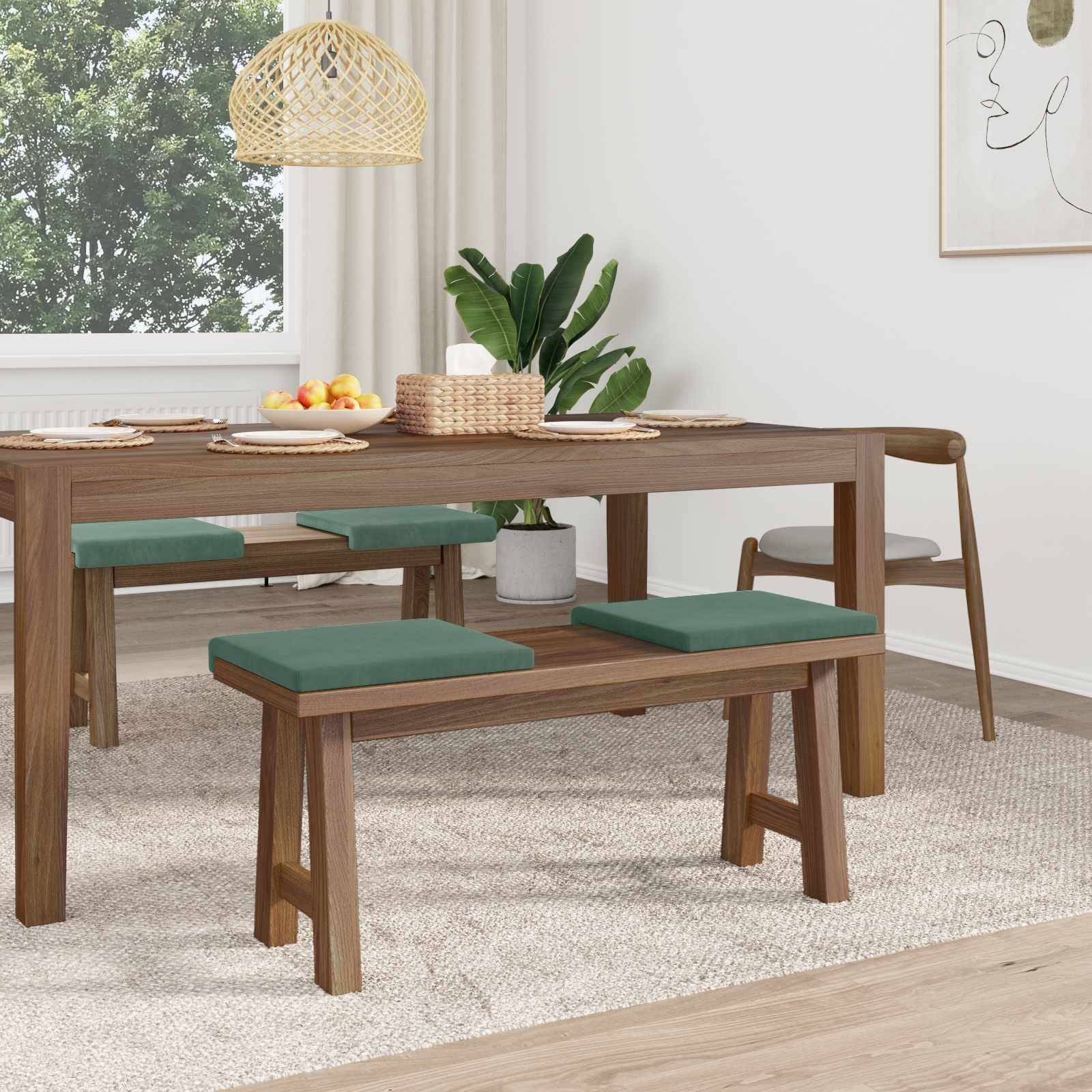 vidaXL Bankkissen 4 pcs Samt Meergrün Tiefe 35 cm