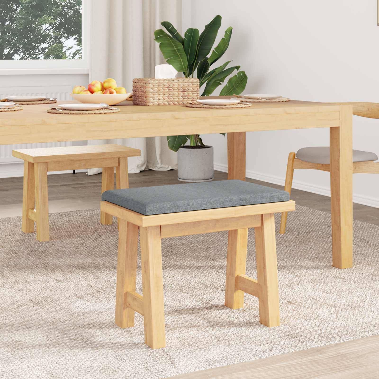 vidaXL Bankkissen Stoff Hellgrau Tiefe 35 cm