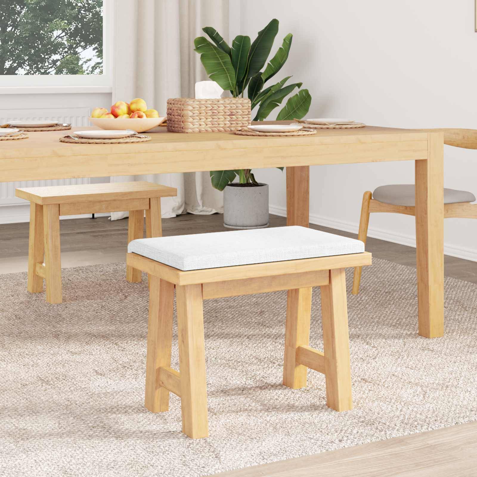 vidaXL Bankkissen Stoff Weiß Tiefe 35 cm