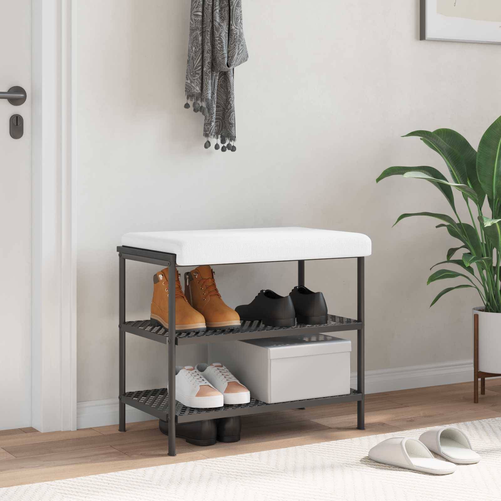 vidaXL Bankkissen Stoff Weiß Tiefe 35 cm