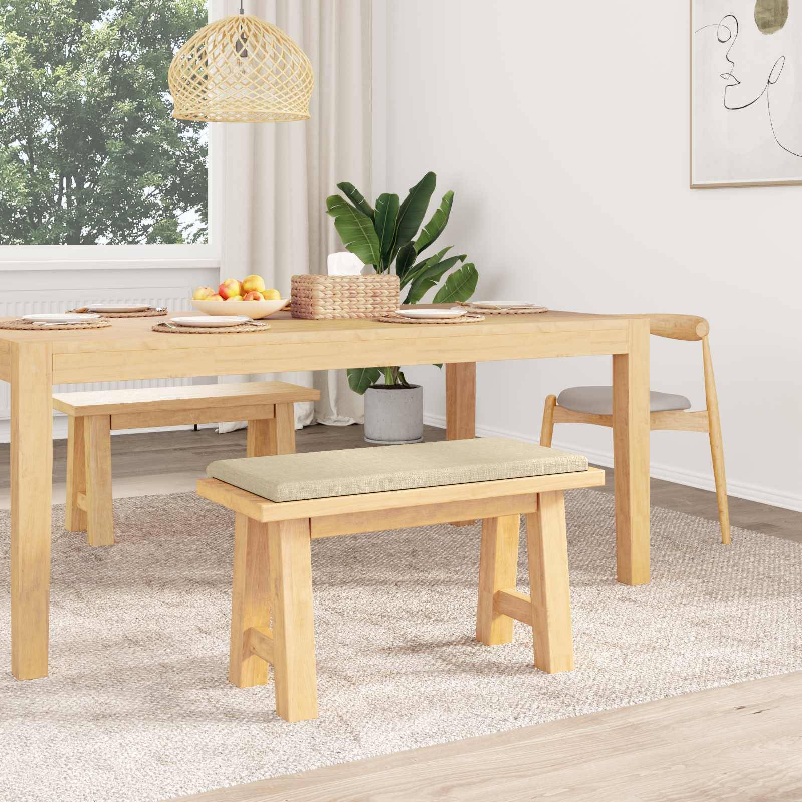 vidaXL Bankkissen Stoff Creme Tiefe 35 cm