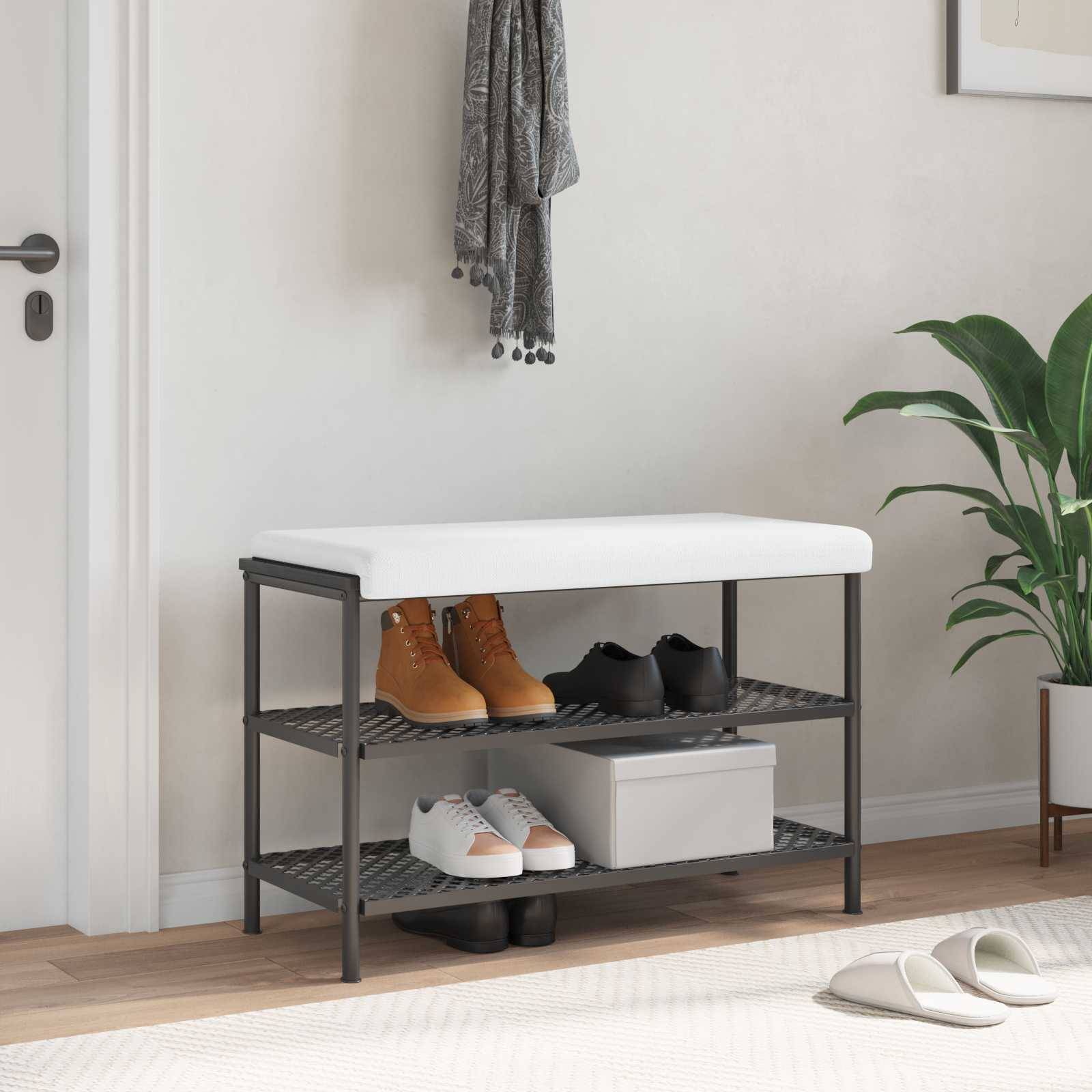 vidaXL Bankkissen Stoff Weiß Tiefe 35 cm