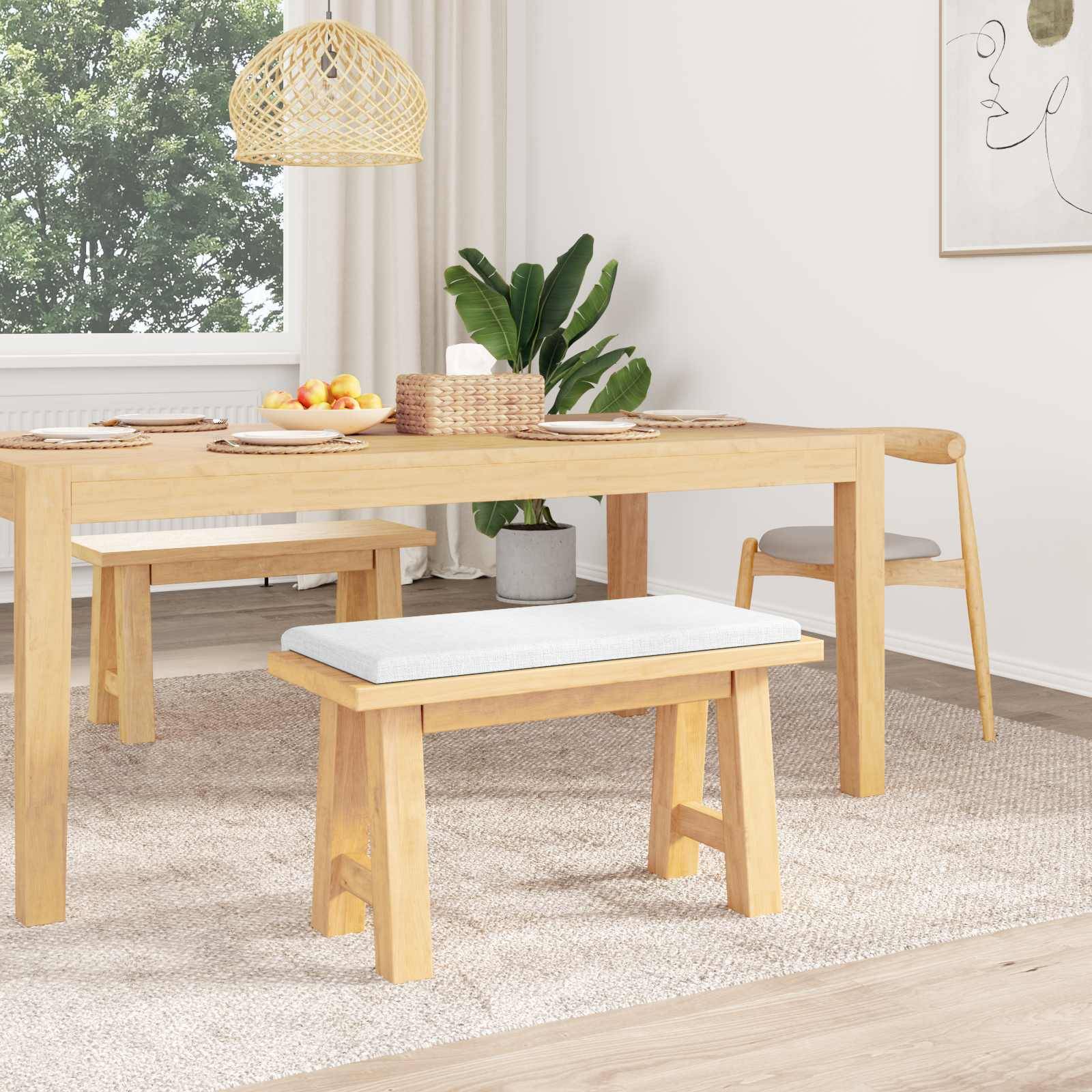 vidaXL Bankkissen Stoff Weiß Tiefe 35 cm