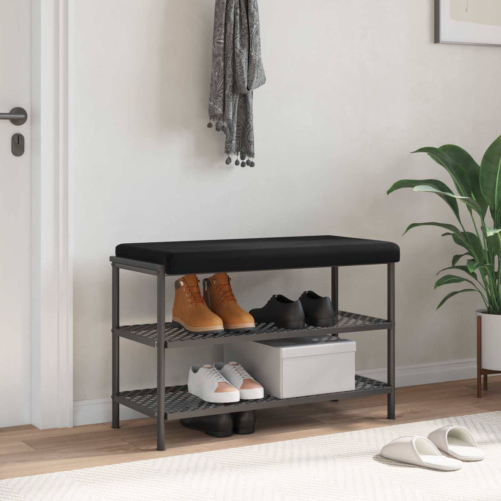 vidaXL Bankkissen Samt (V) Schwarz Tiefe 35 cm
