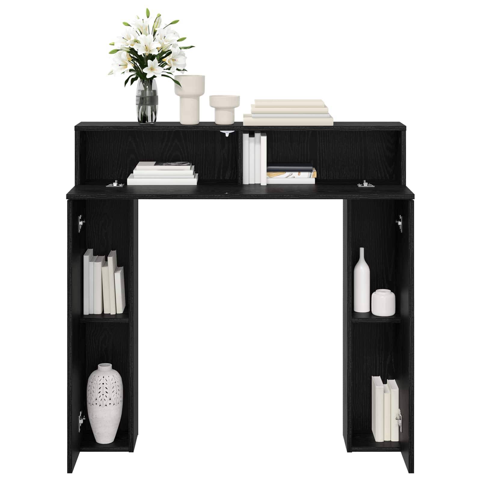 vidaXL Kaminumrandung Schwarz Eichen-Optik 102 x 18 x 100,5 cm