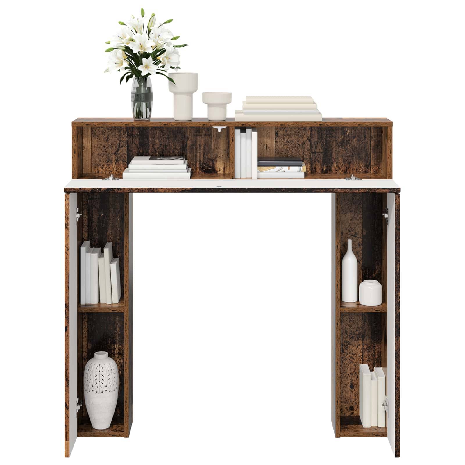 vidaXL Kaminumrandung Altholz 102 x 18 x 100,5 cm Holzwerkstoff